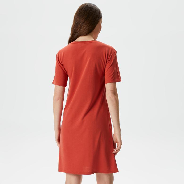Nautica Kadın Kiremit Relaxed Fit Kısa Kollu Elbise