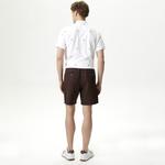 Nautica Erkek Kahverengi Classic Fit Keten Bermuda