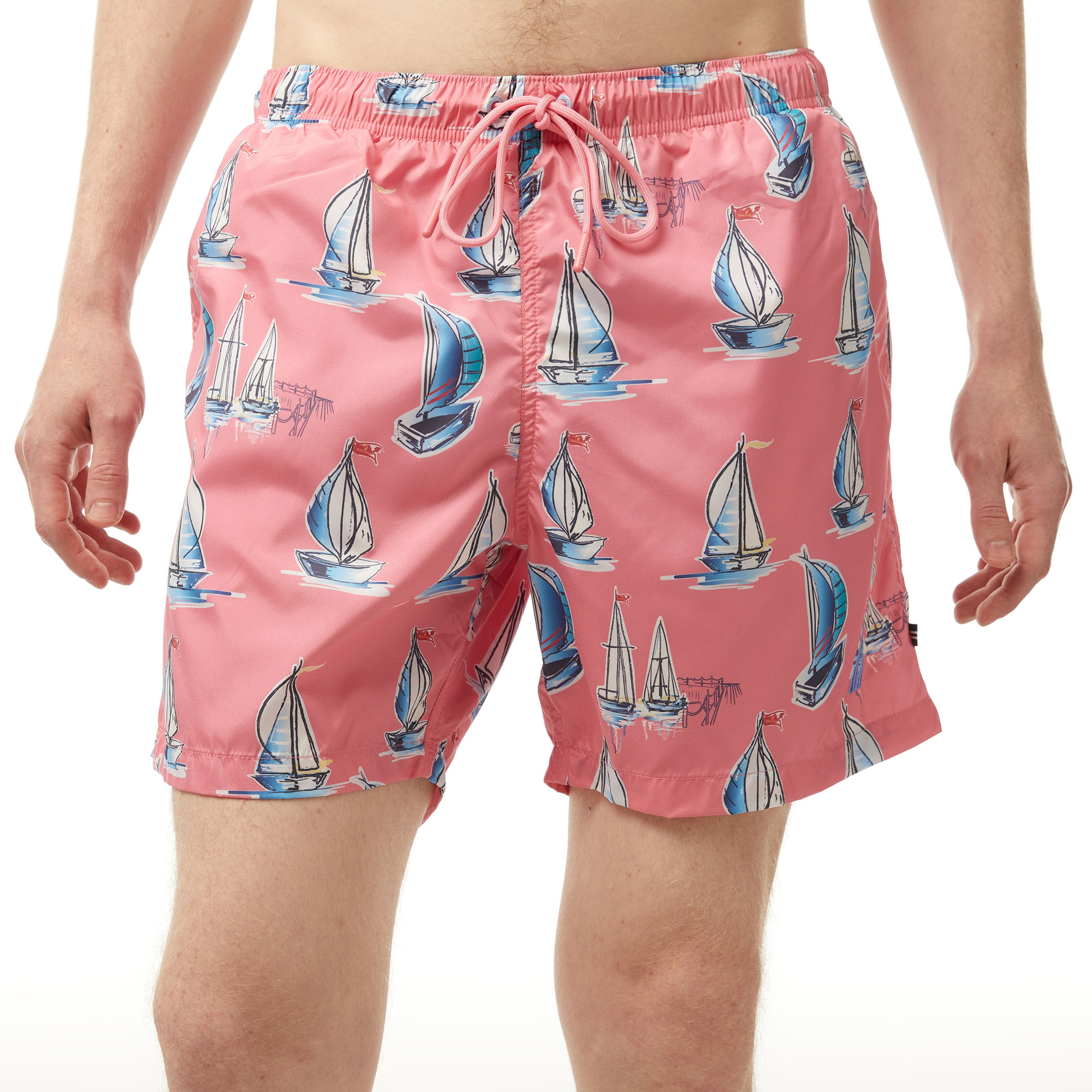 Nautica Erkek Pembe Standart Fit Deniz Şortu