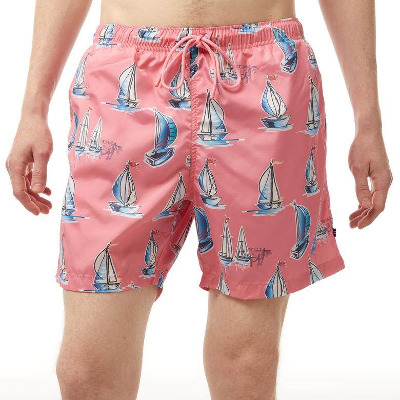 Nautica Erkek Pembe Standart Fit Deniz Şortu