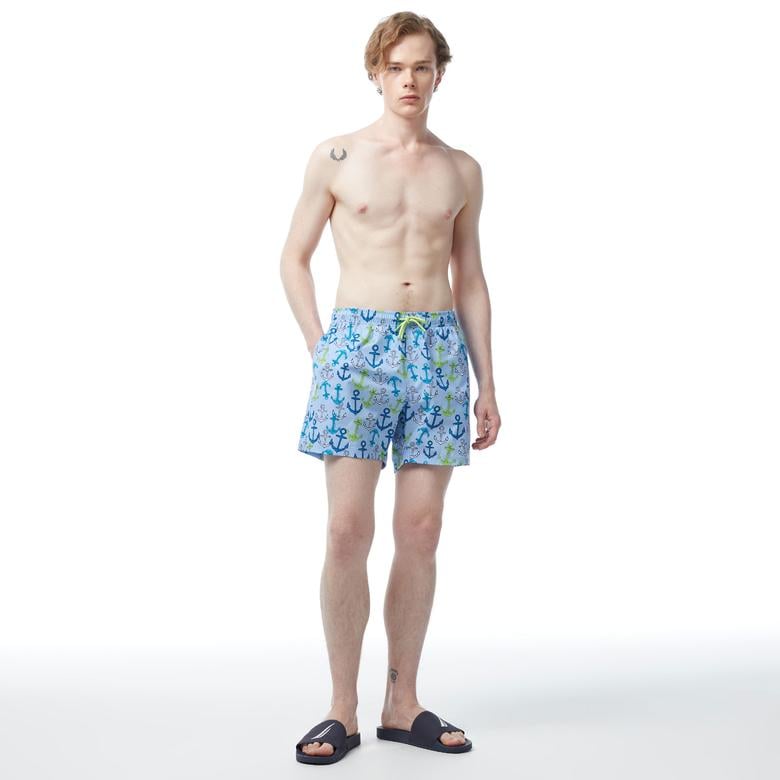 Nautica Erkek Mavi Standart Fit Deniz Şortu