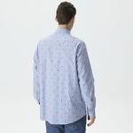 Nautica Erkek Mavi Classic Fit Uzun Kollu Desenli Gömlek