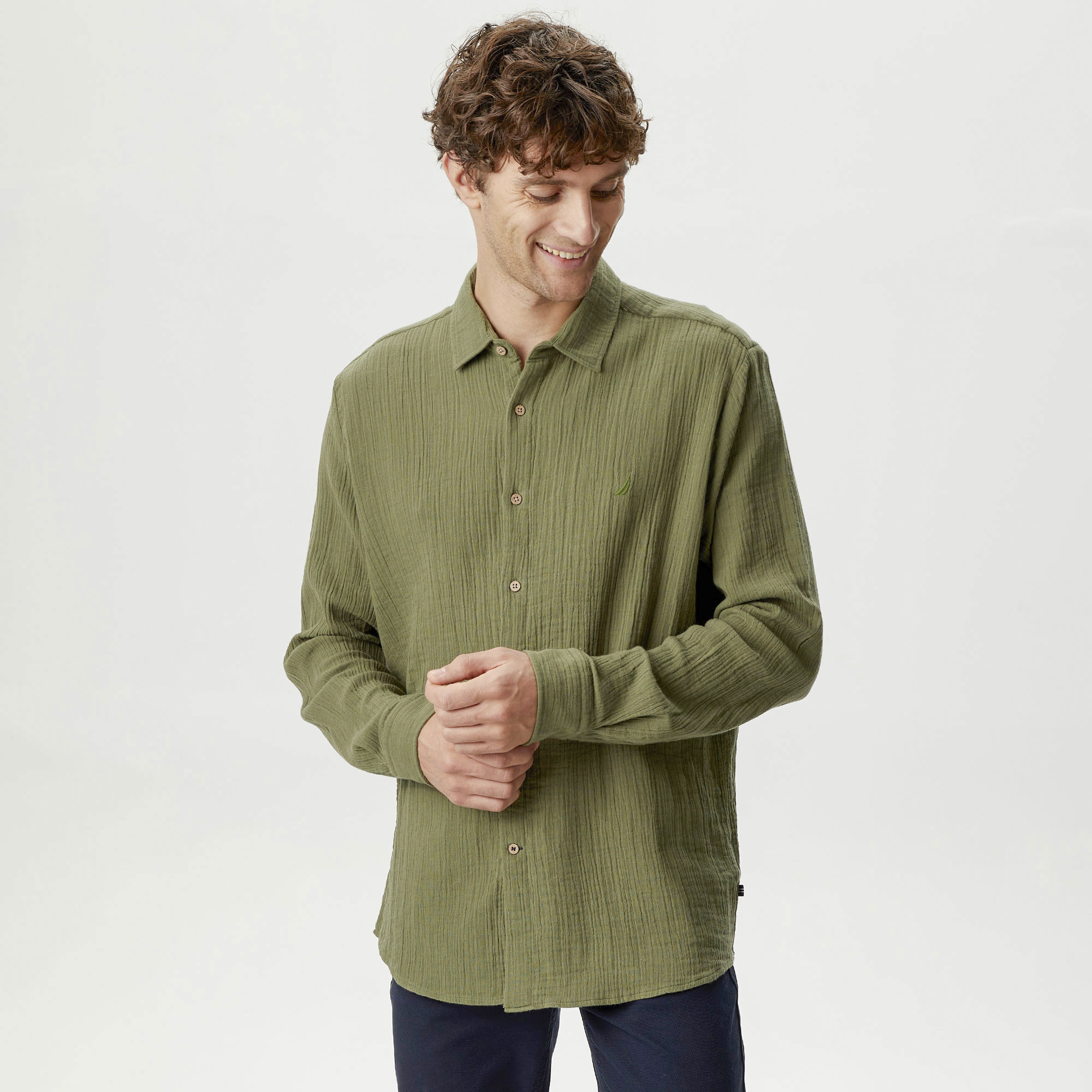 Nautica Erkek Yeşil Classic Fit Gömlek