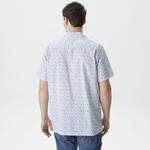 Nautica Erkek Beyaz Classic Fit Kısa Kollu Desenli Gömlek