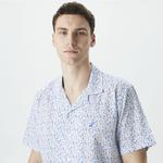 Nautica Erkek Beyaz Classic Fit Kısa Kollu Desenli Gömlek