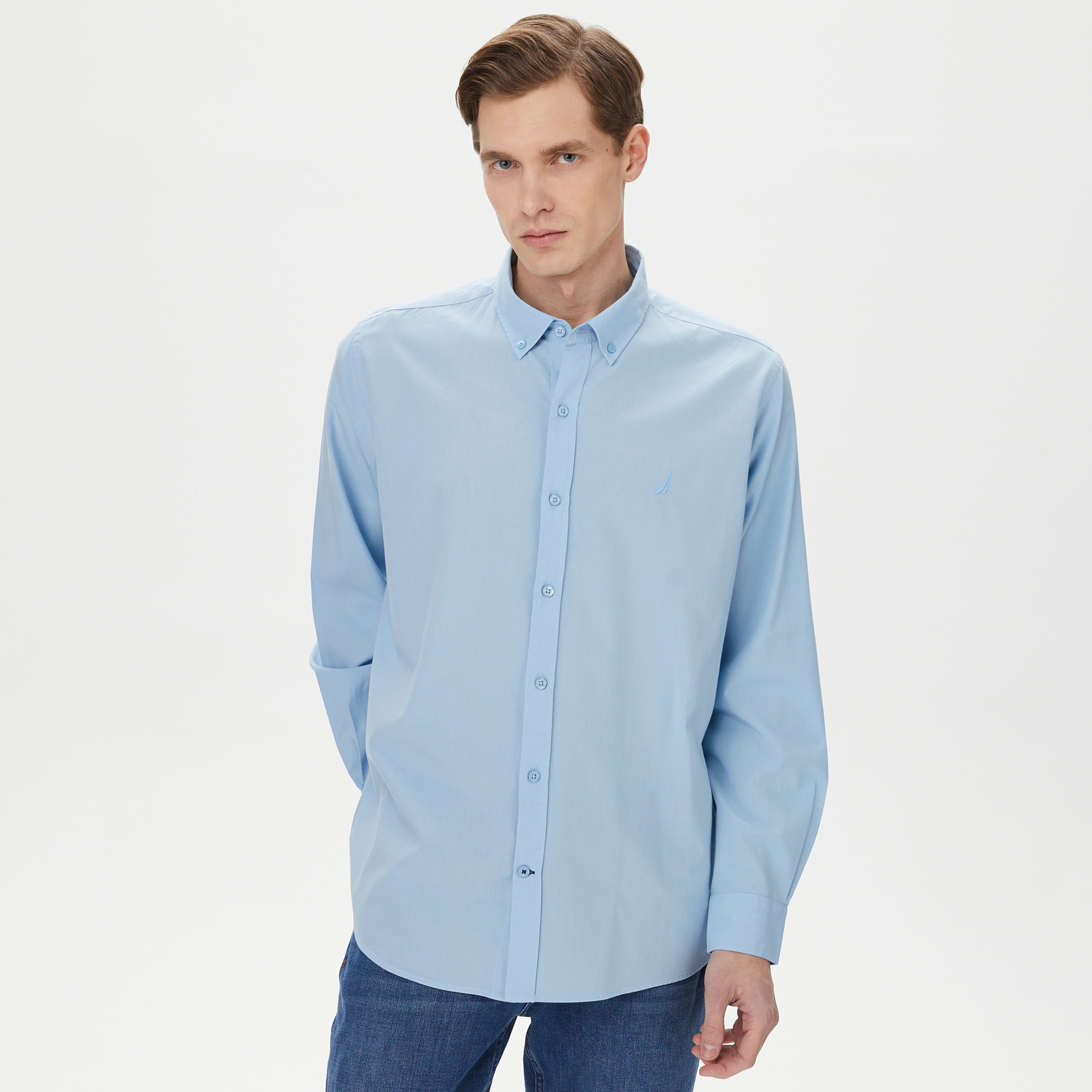 Nautica Erkek Mavi Classic Fit Gömlek