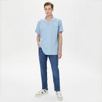 Nautica Erkek Mavi Classic Fit Kısa Kollu Gömlek