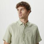 Nautica Erkek Yeşil Classic Fit Kısa Kollu Keten Gömlek