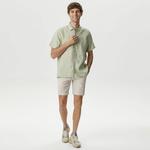 Nautica Erkek Yeşil Classic Fit Kısa Kollu Keten Gömlek