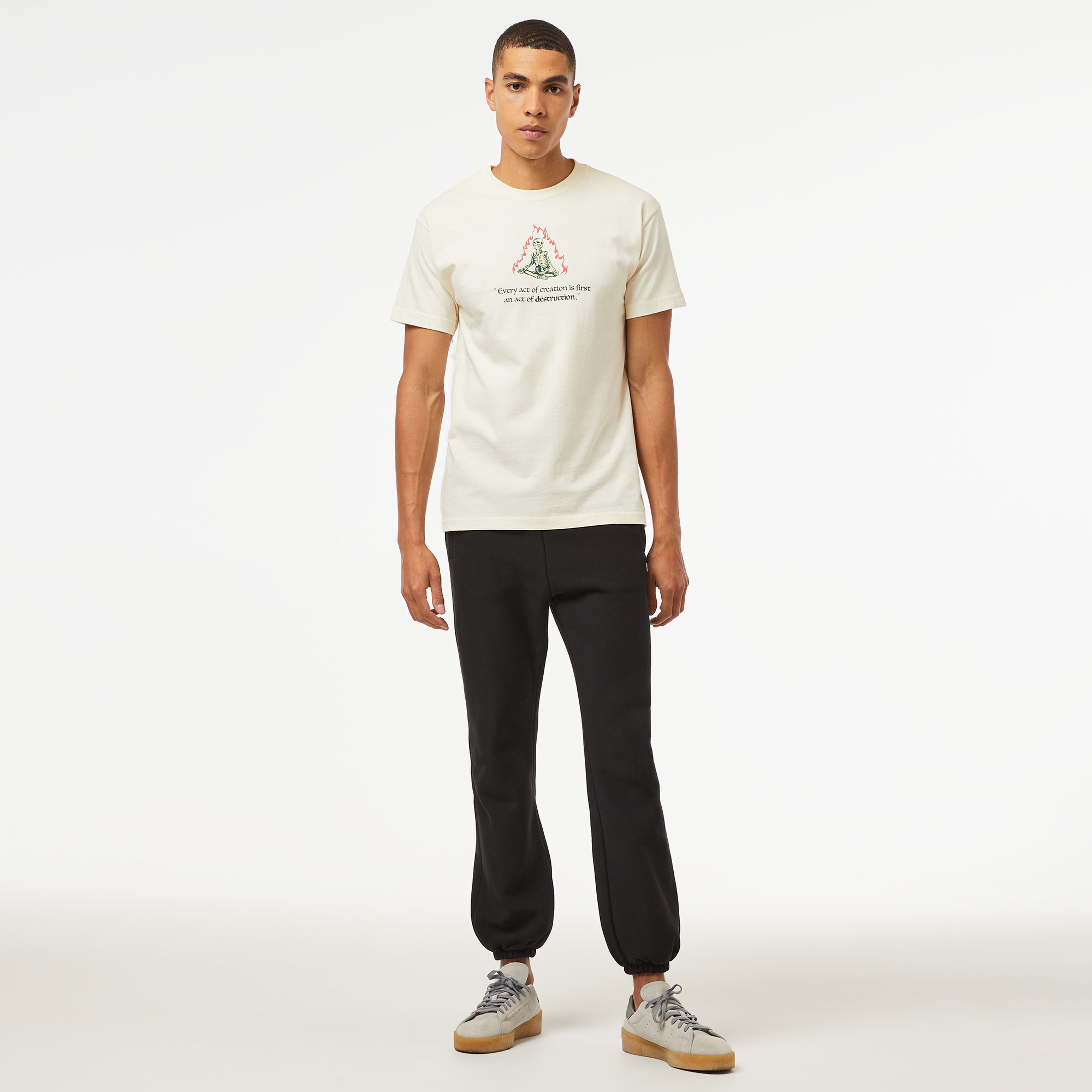 The Hundreds Flame Wildfire Erkek Krem Rengi T-Shirt