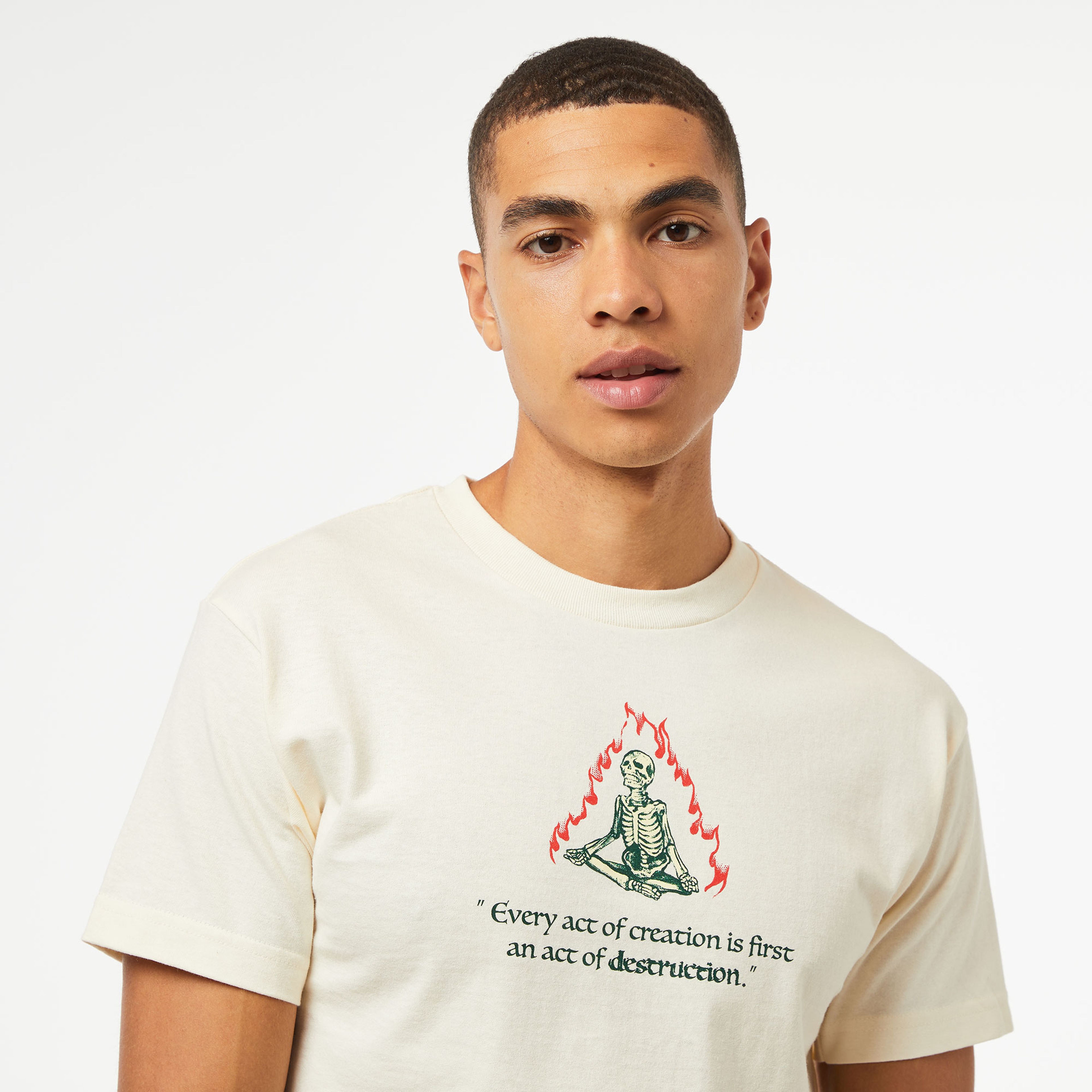 The Hundreds Flame Wildfire Erkek Krem Rengi T-Shirt