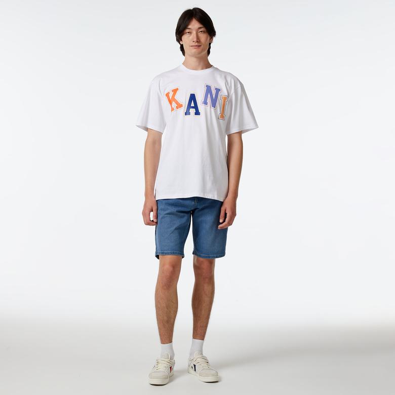 Karl Kani Woven Sign. Multicolor Logo Erkek Beyaz T-Shirt