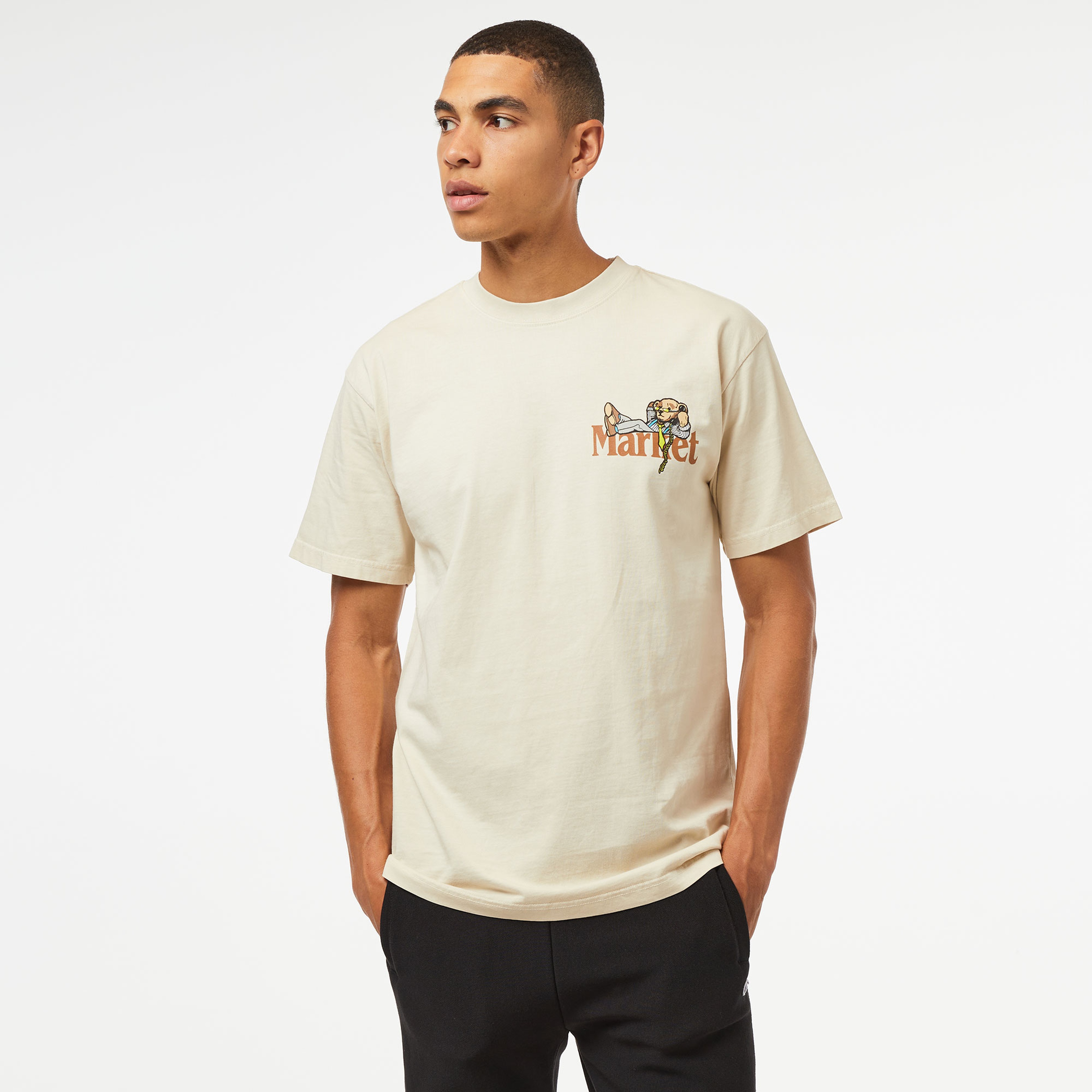 Market Better Call Bear Erkek Krem Rengi T-Shirt