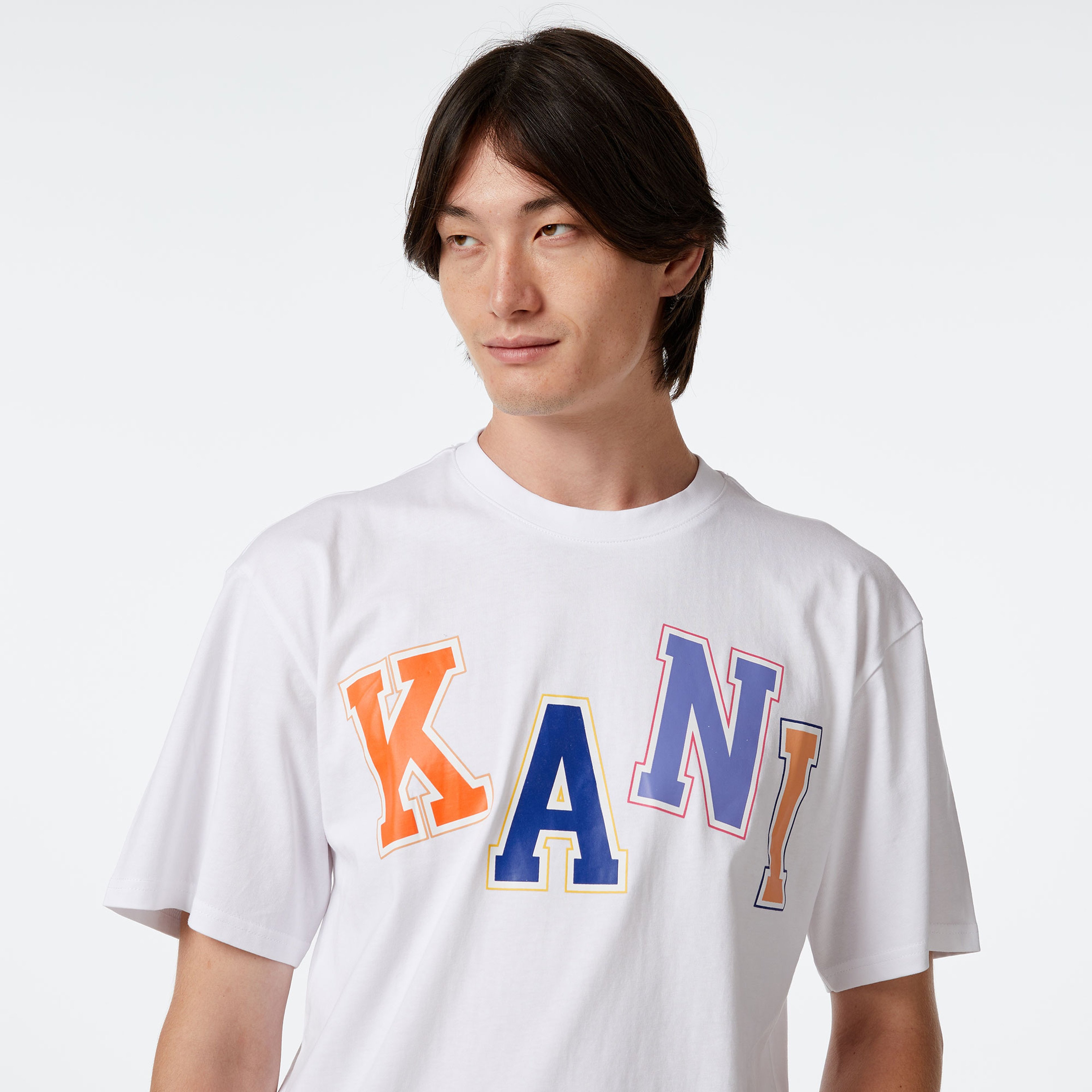 Karl Kani Woven Sign. Multicolor Logo Erkek Beyaz T-Shirt