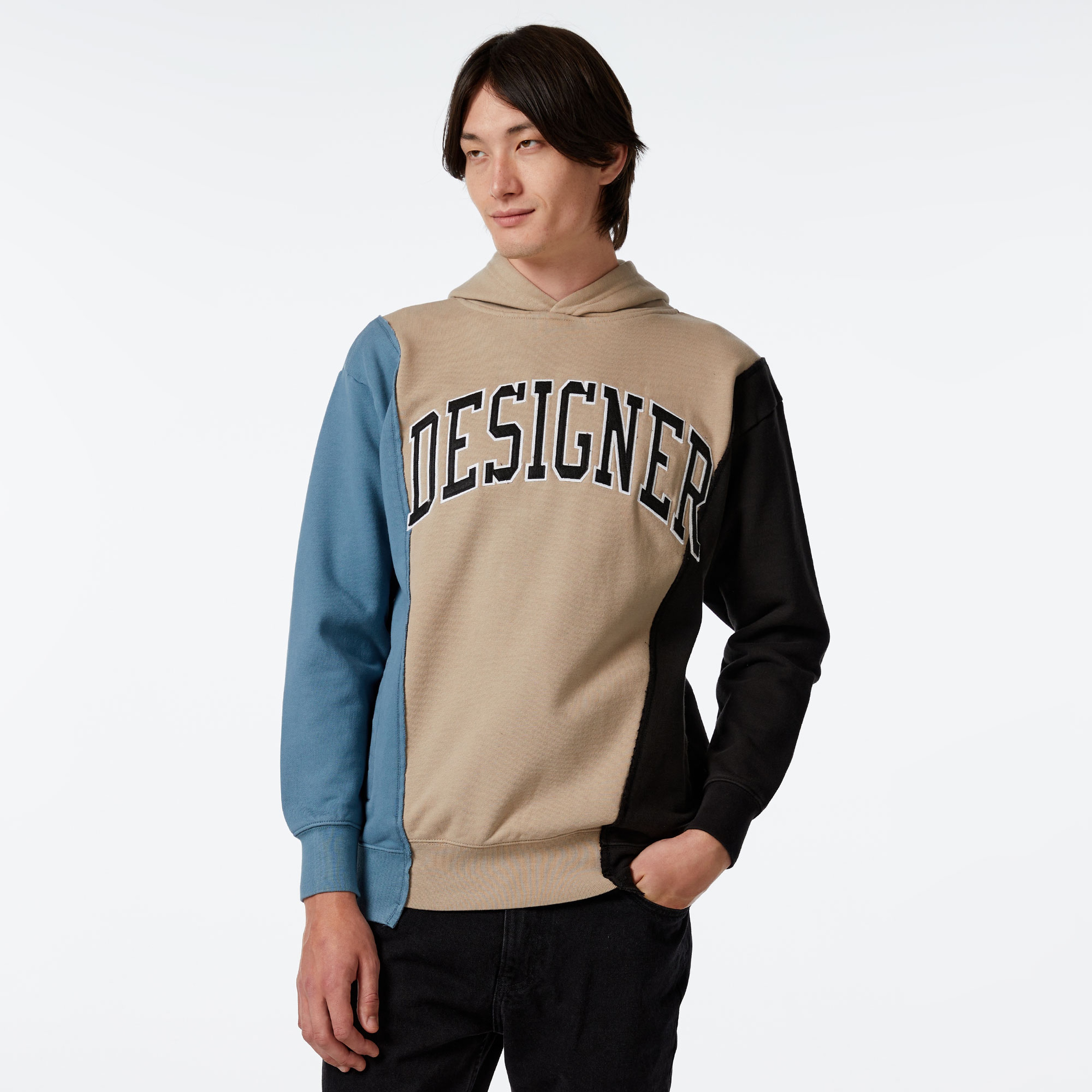 Market Designer Panel Erkek Renkli Sweatshirt