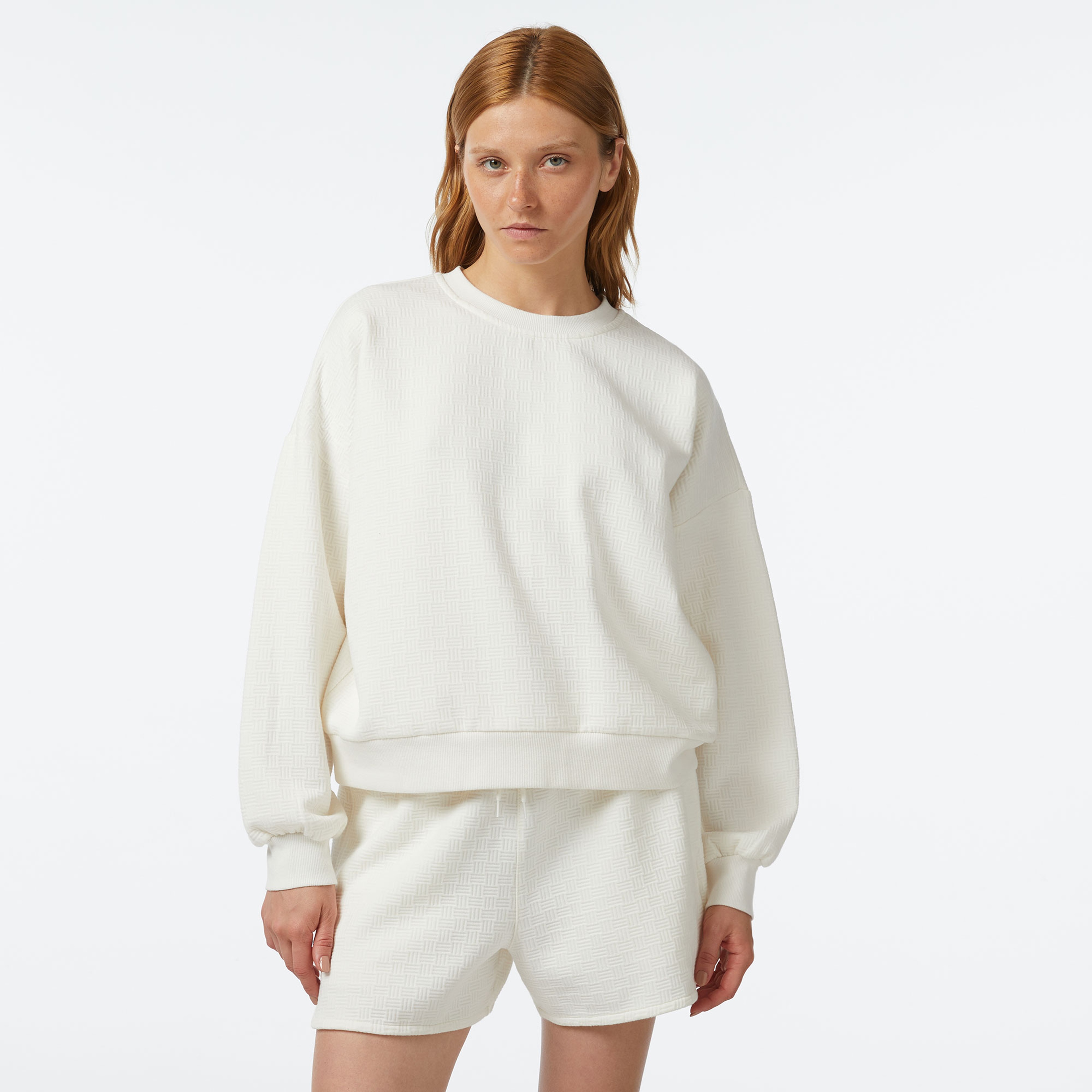 Vans Sabıne Loose Crew Kadın Beyaz Sweatshirt