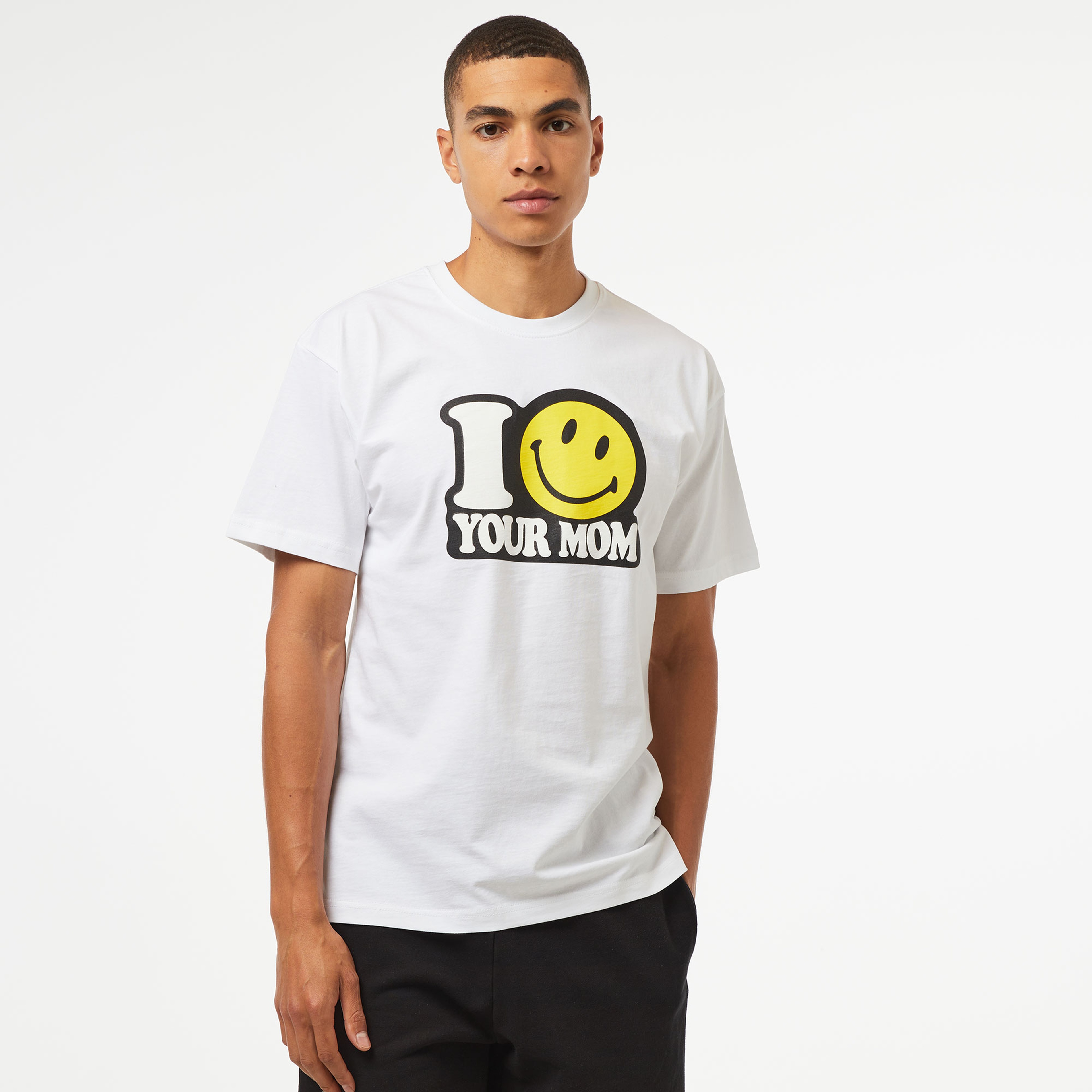Market Smiley Your Mom Erkek Beyaz T-Shirt