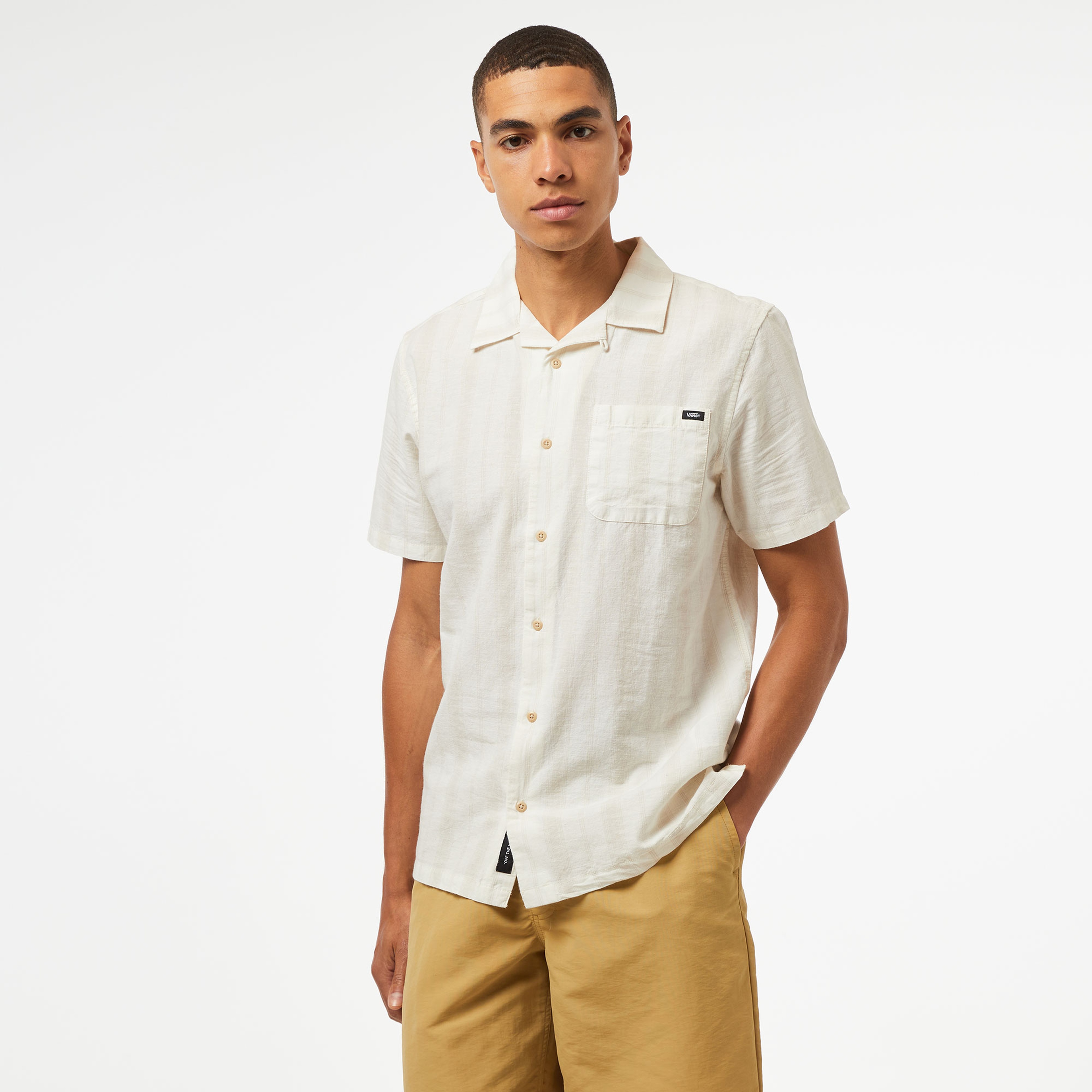 Vans Carnell Woven Erkek Beyaz T-Shirt