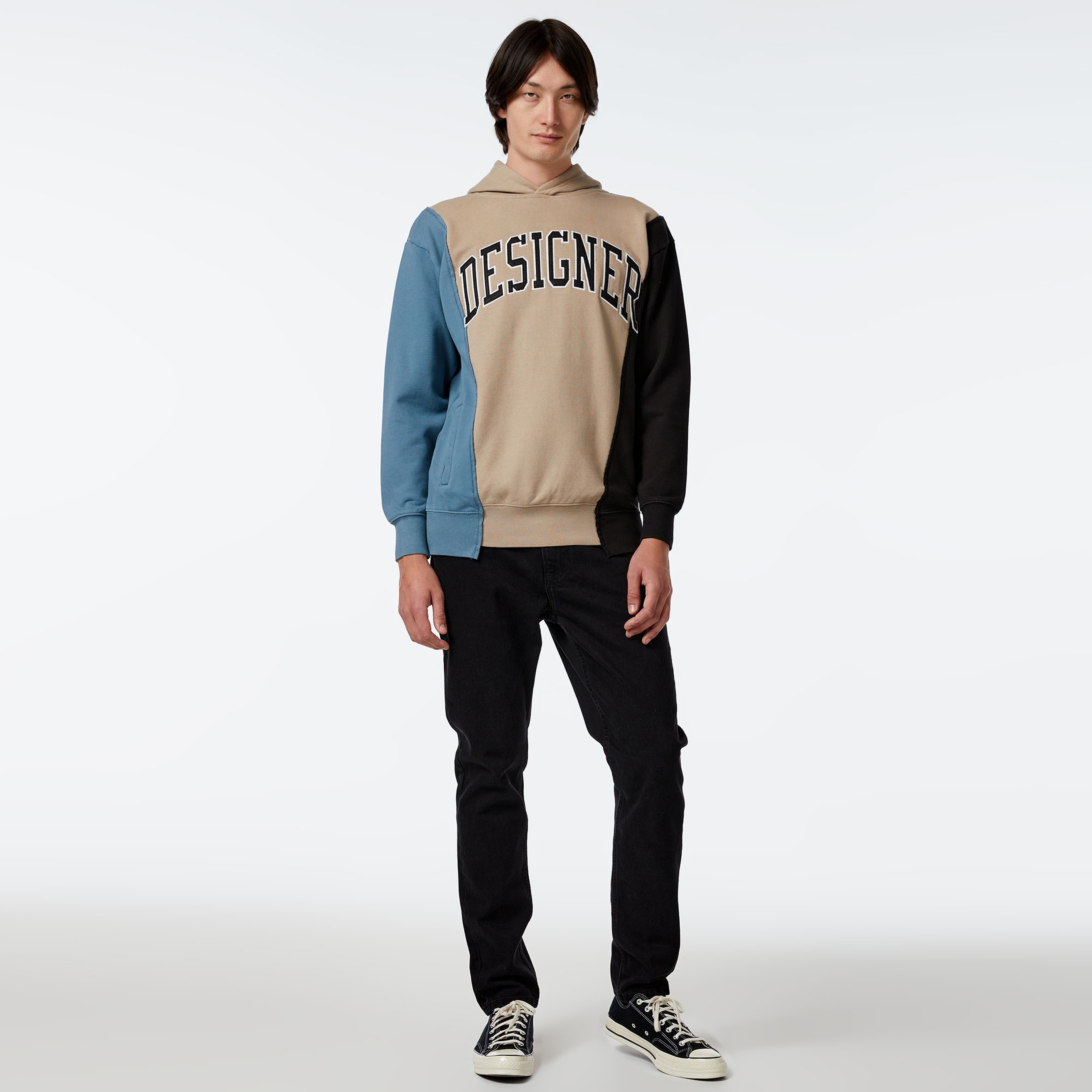 Market Designer Panel Erkek Renkli Sweatshirt