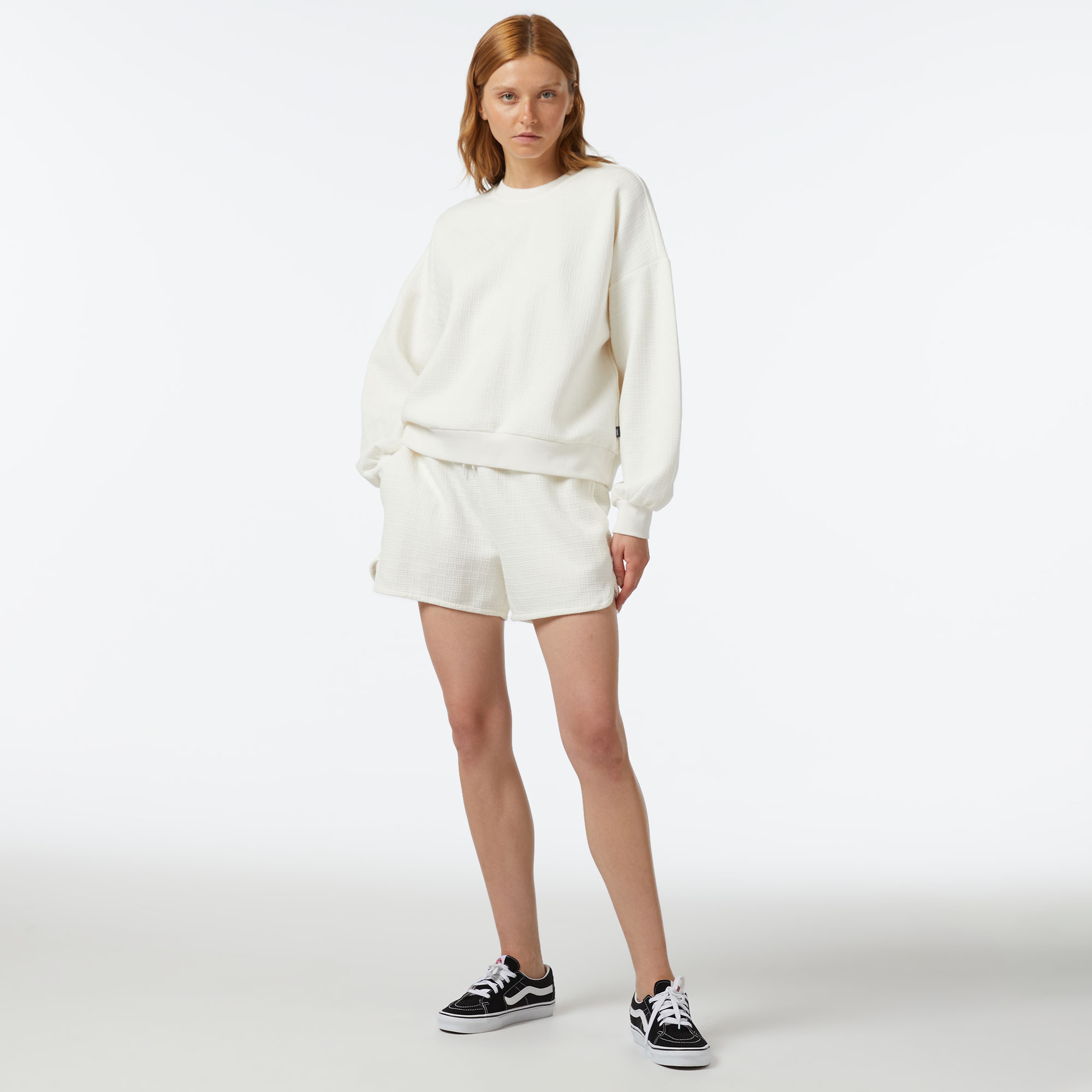 Vans Sabıne Loose Crew Kadın Beyaz Sweatshirt