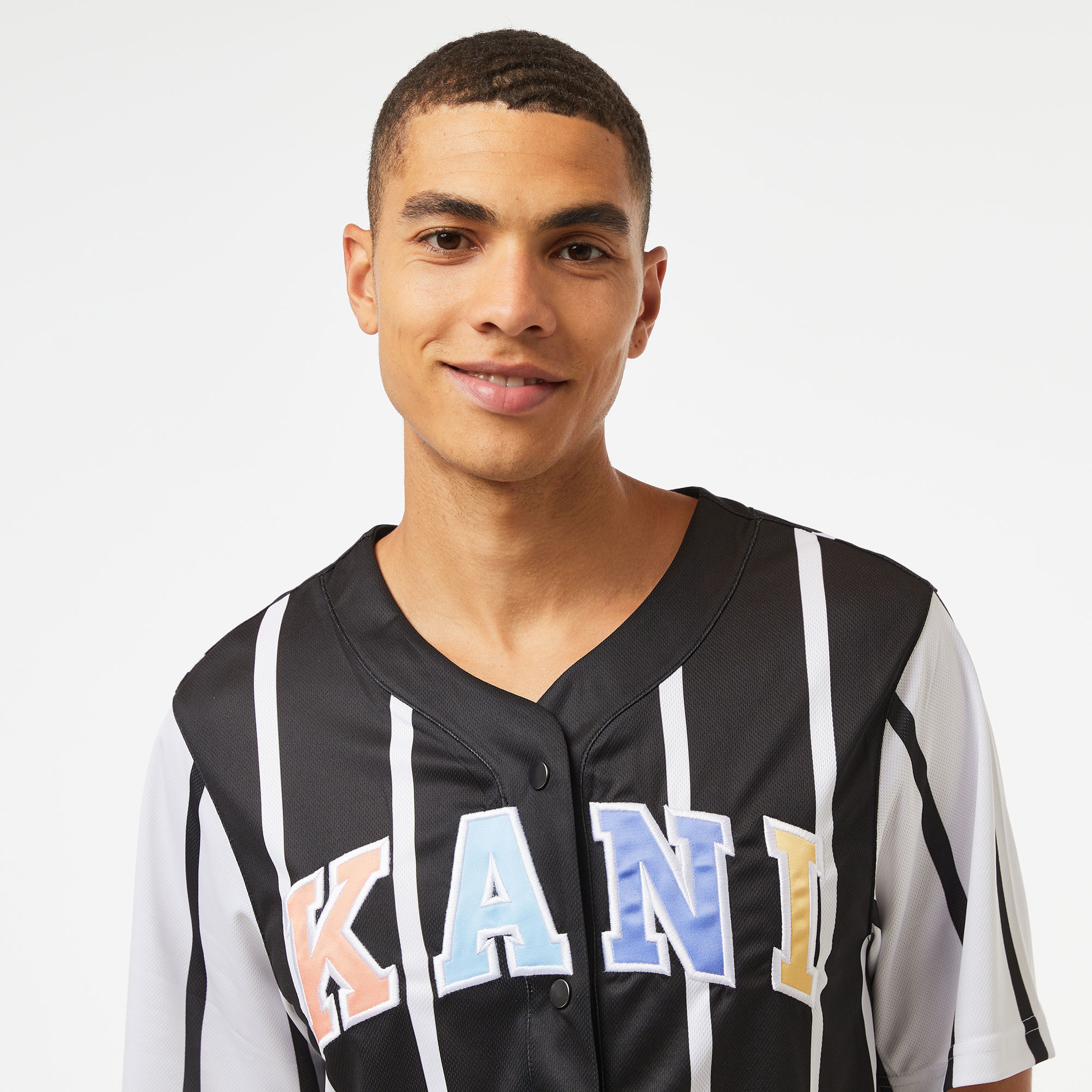 Karl Kani Serif Striped Block Baseball Erkek Siyah Gömlek