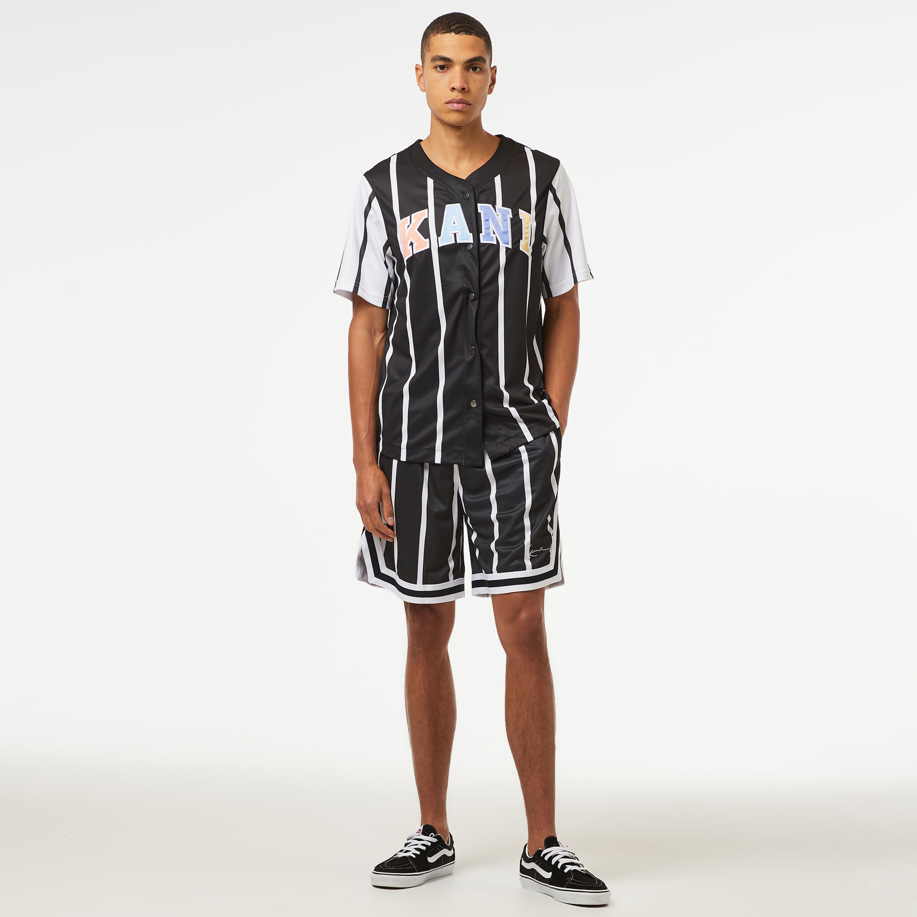 Karl Kani Serif Striped Block Baseball Erkek Siyah Gömlek