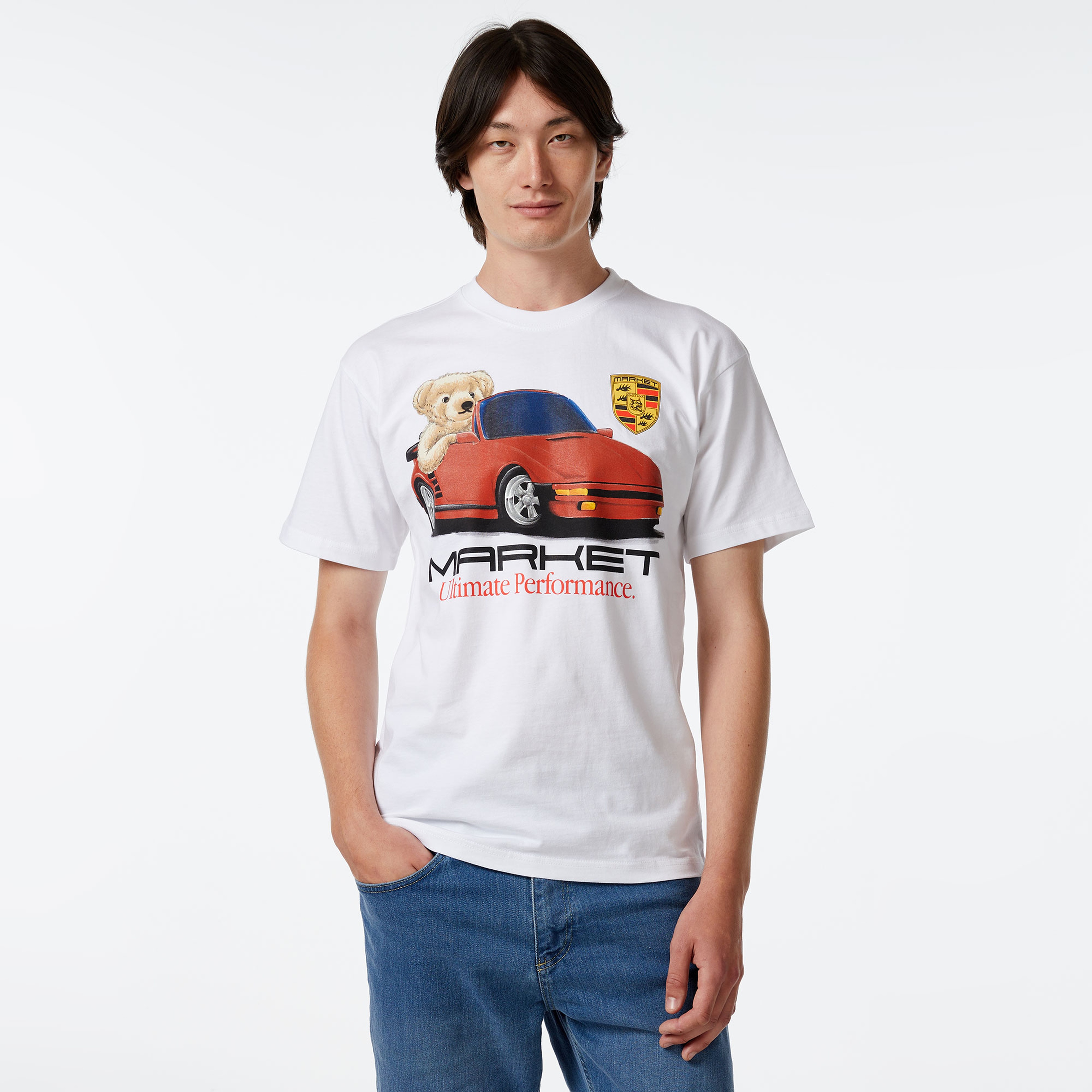 Market Ultimate Performance Bear Erkek Beyaz T-Shirt