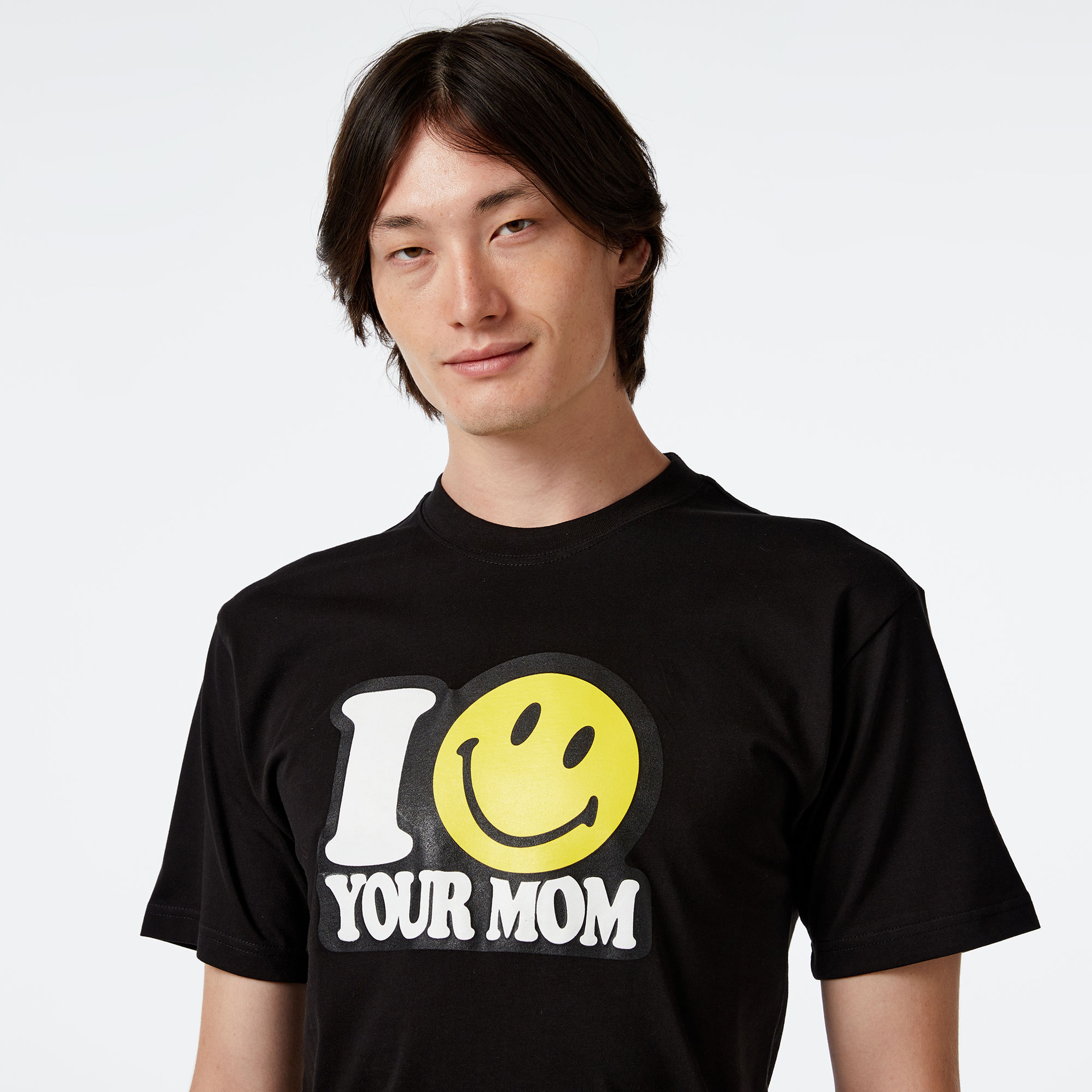 Market Smiley Your Mom Erkek Siyah T-Shirt