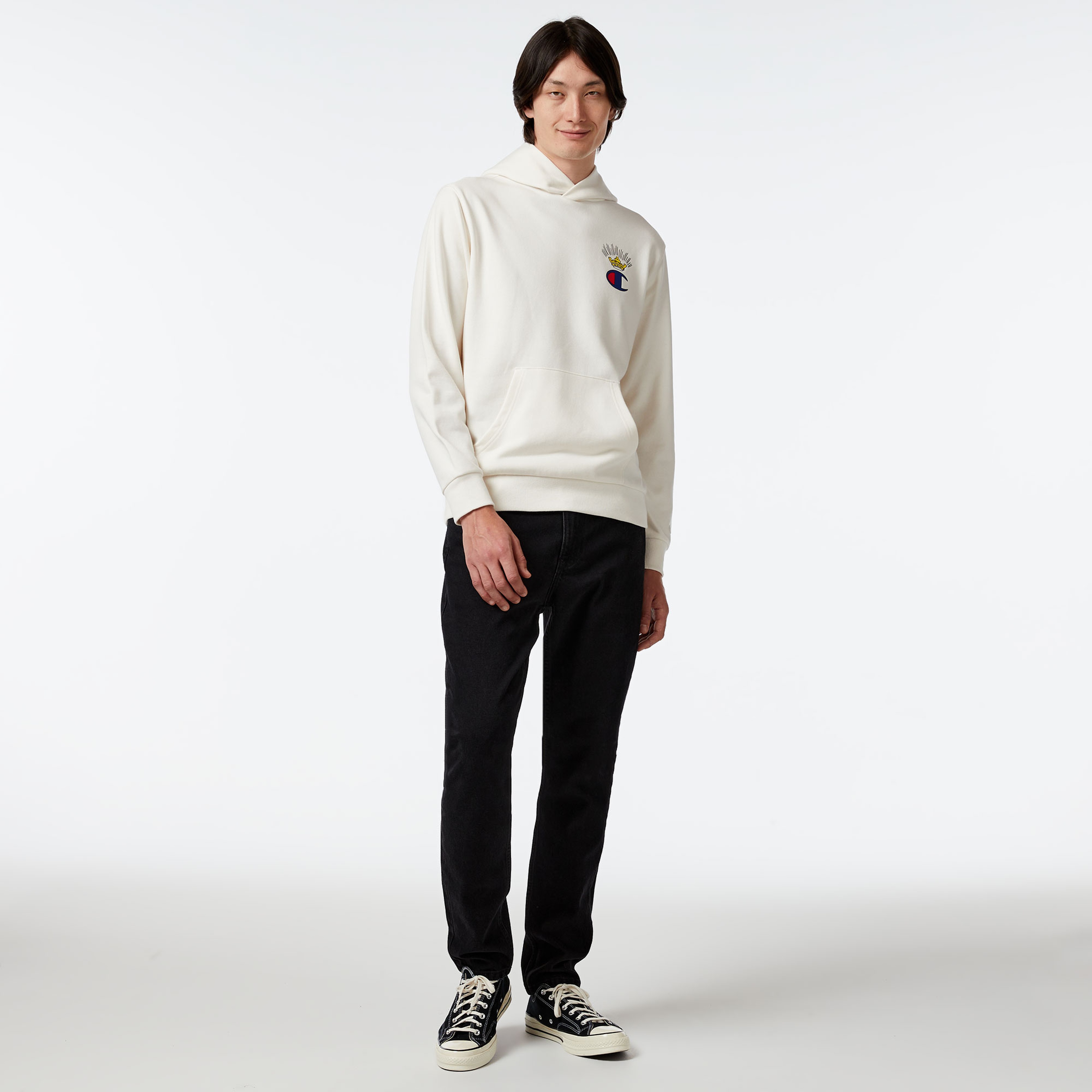 Champion Classic Erkek Beyaz Hoodie