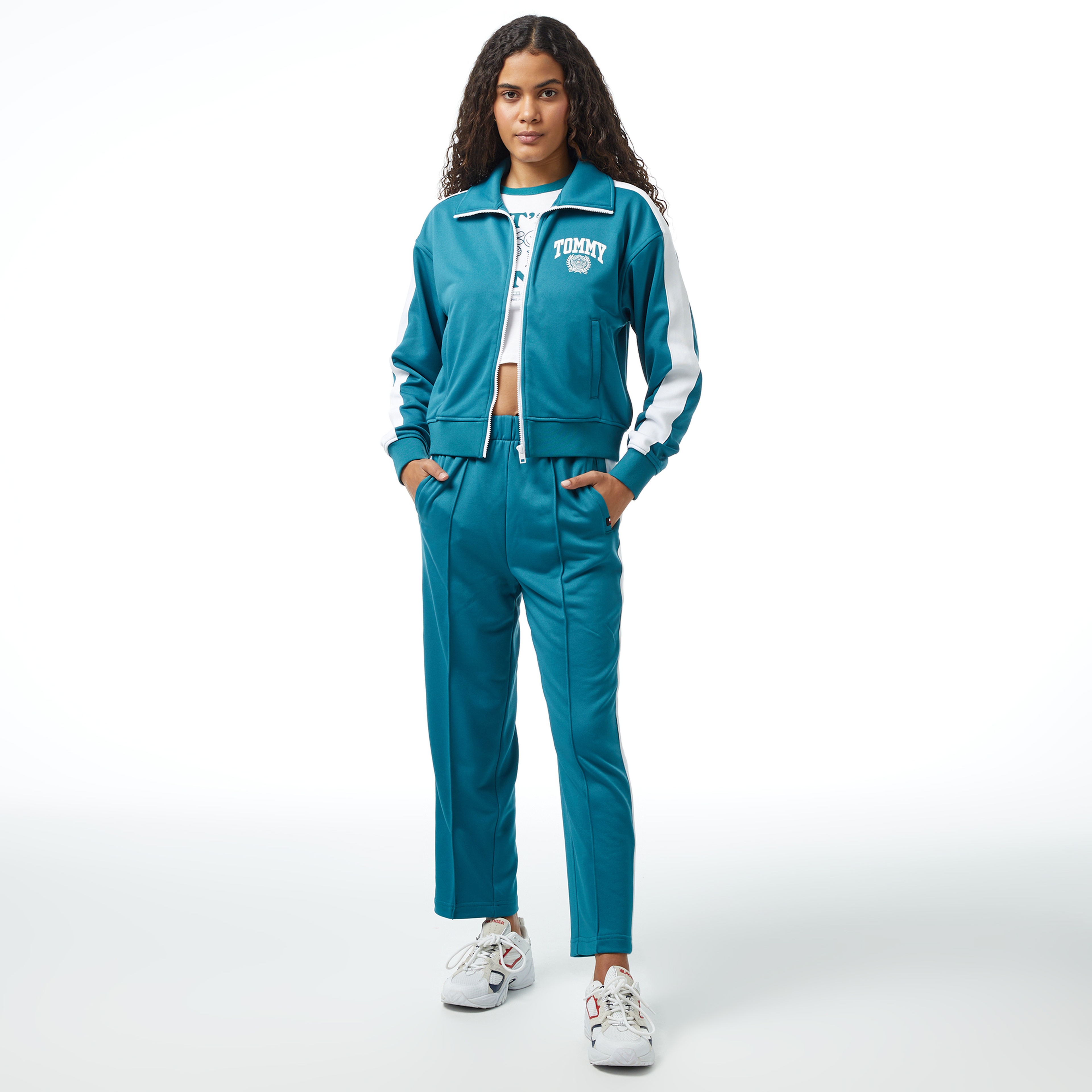 Tommy Jeans Varsity Sport 2 Track Kadın Mavi Sweatshirt