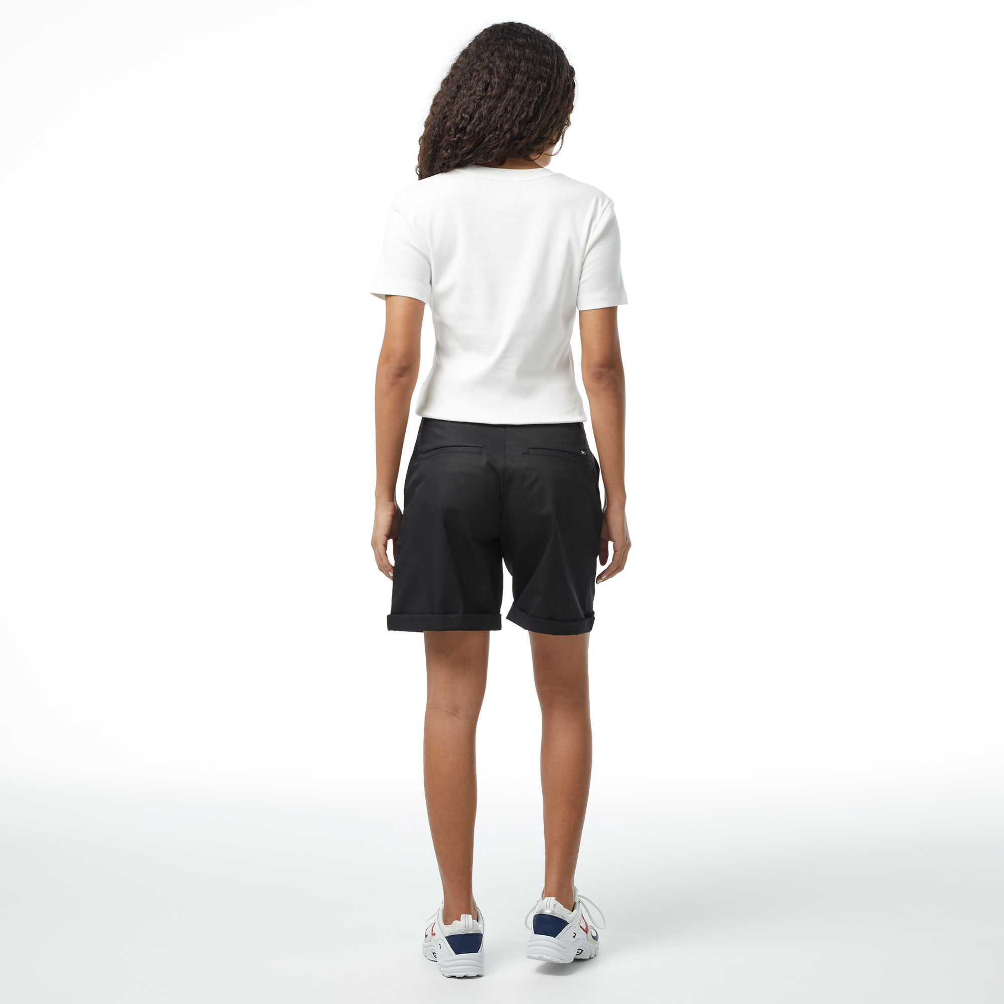 Tommy Hilfiger Co Blend Chino Kadın Siyah Şort