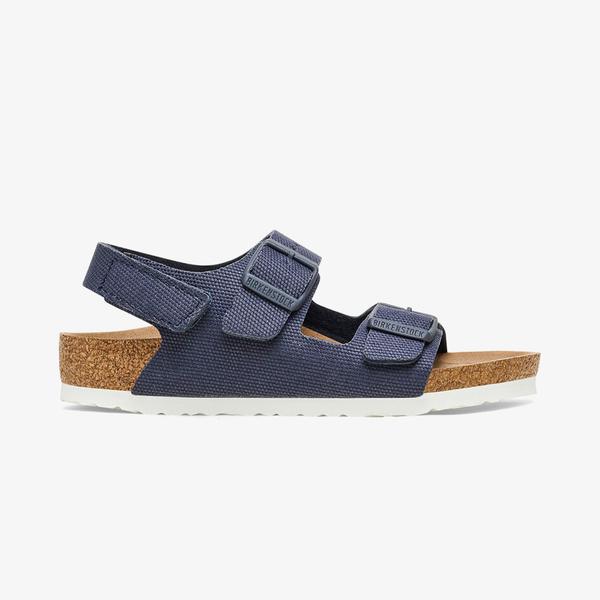Birkenstock Milano Tex Canvas Vegan Bebek Lacivert Sandalet