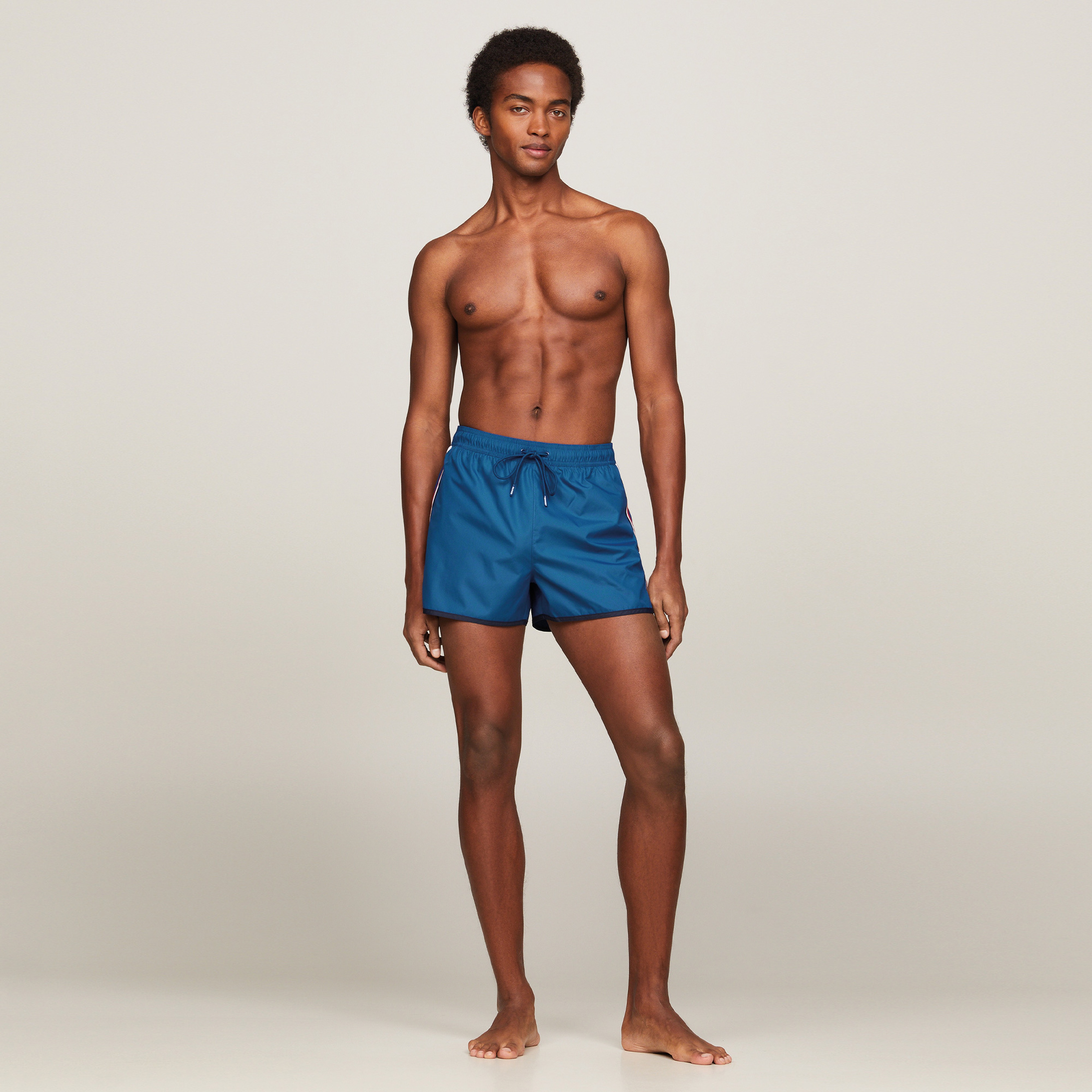 Tommy Hilfiger Runner Erkek Mavi Mayo Şort