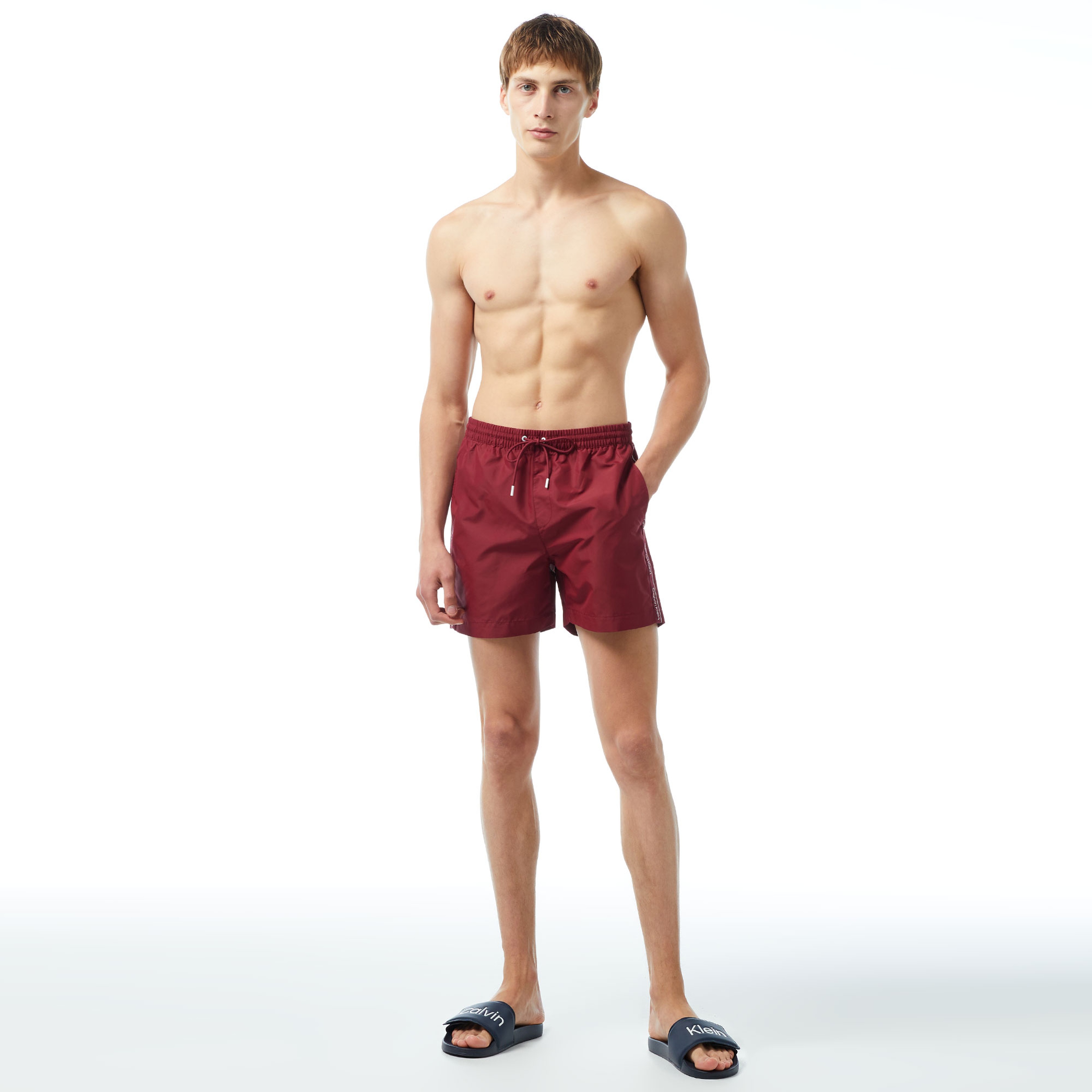Calvin Klein Core Logo Tape Erkek Kırmızı Mayo Şort