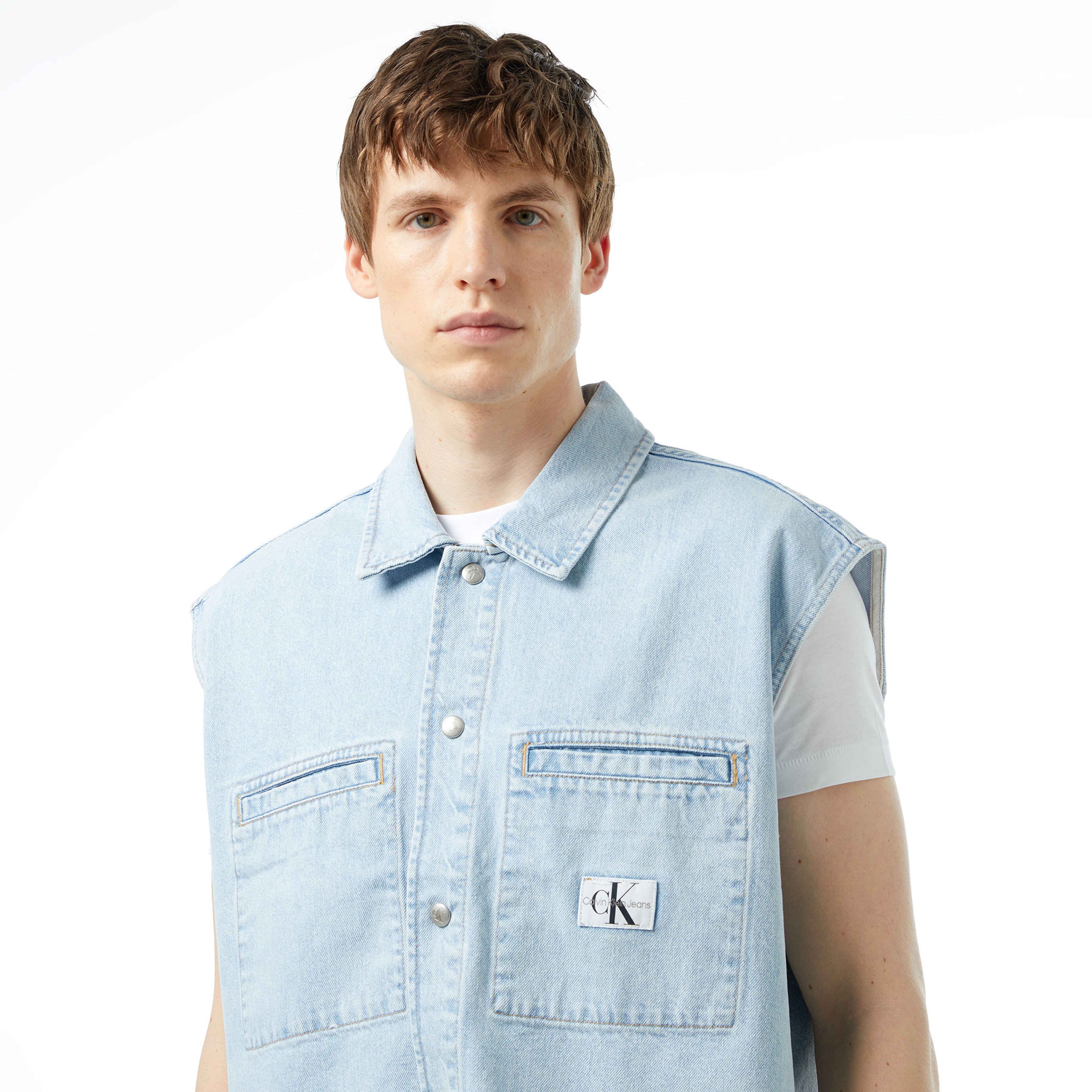 Calvin Klein Jeans Recycled Erkek Mavi Gömlek