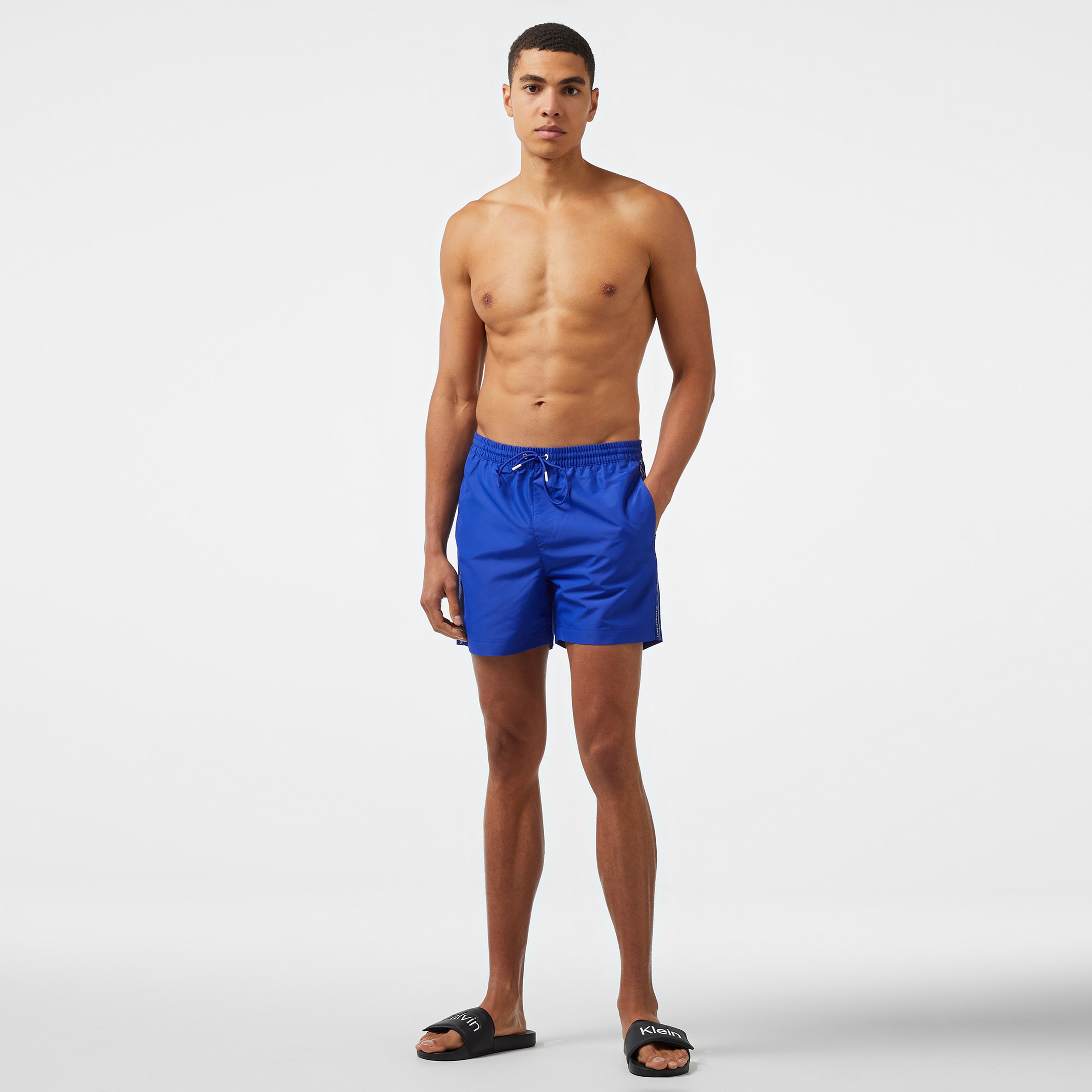 Calvin Klein Core Logo Tape Erkek Mavi Mayo Şort