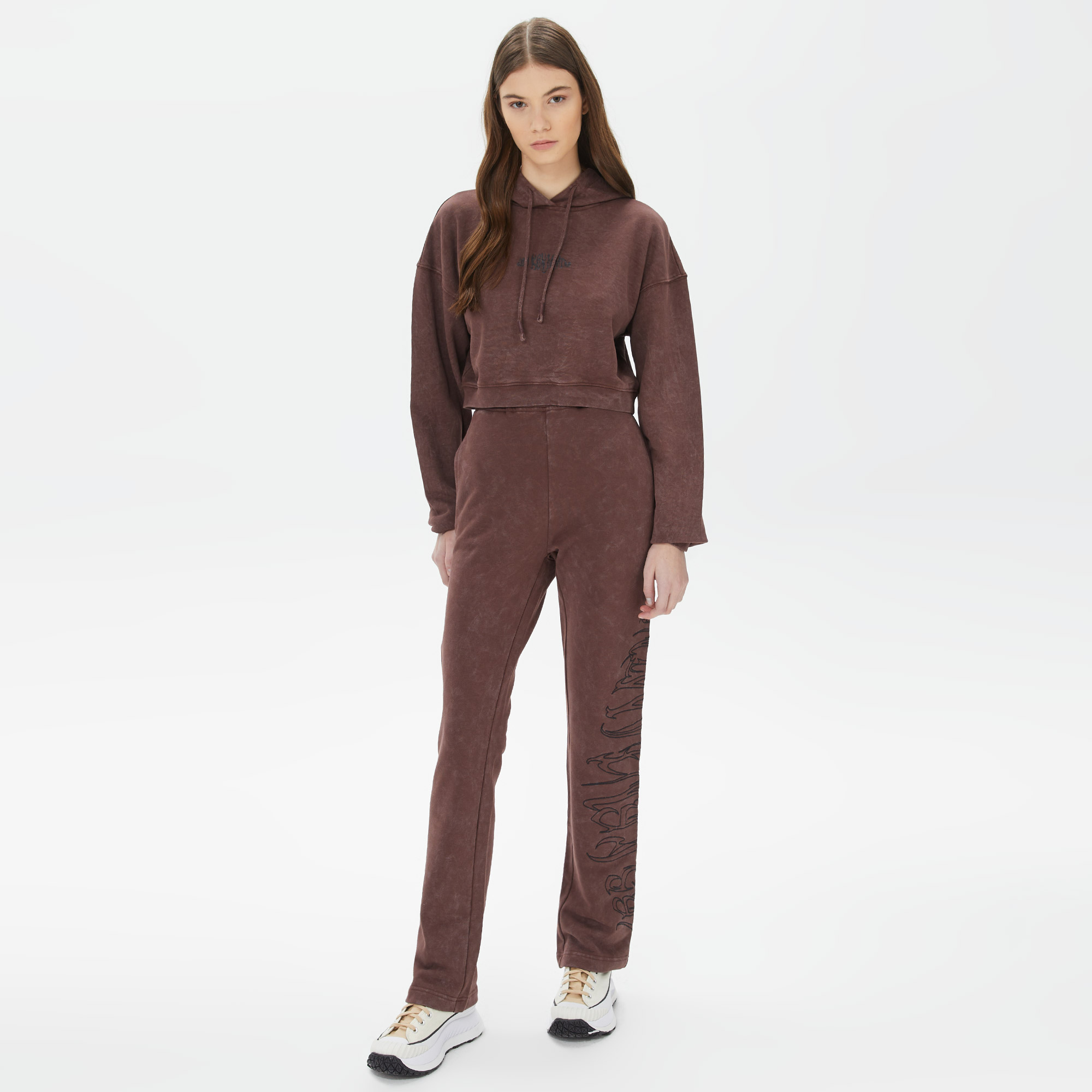 Les Benjamins Relaxed 001 Kadın Bordo Hoodie Sweatshirt