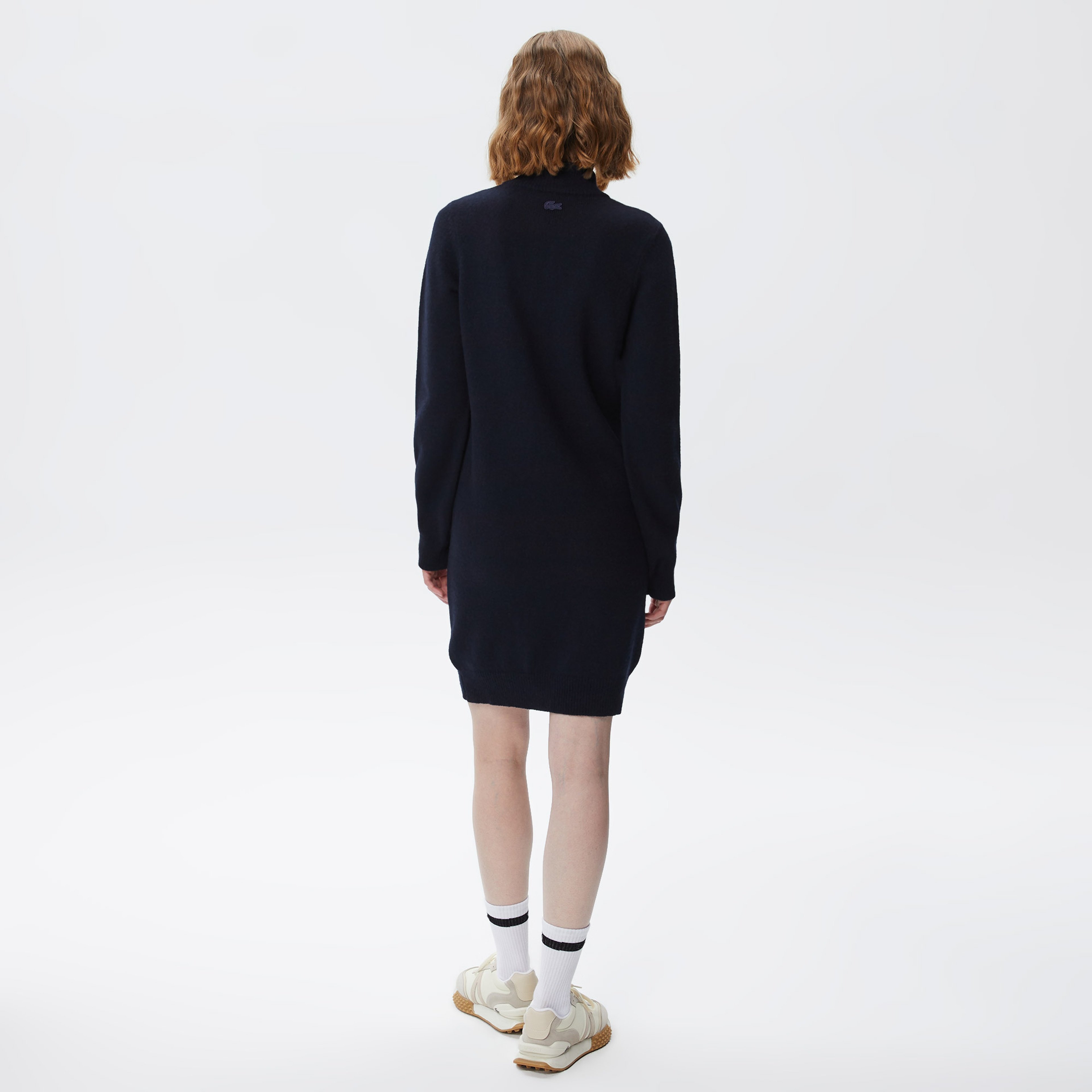 Kadın Baskılı Uzun Kollu Lacivert Elbise