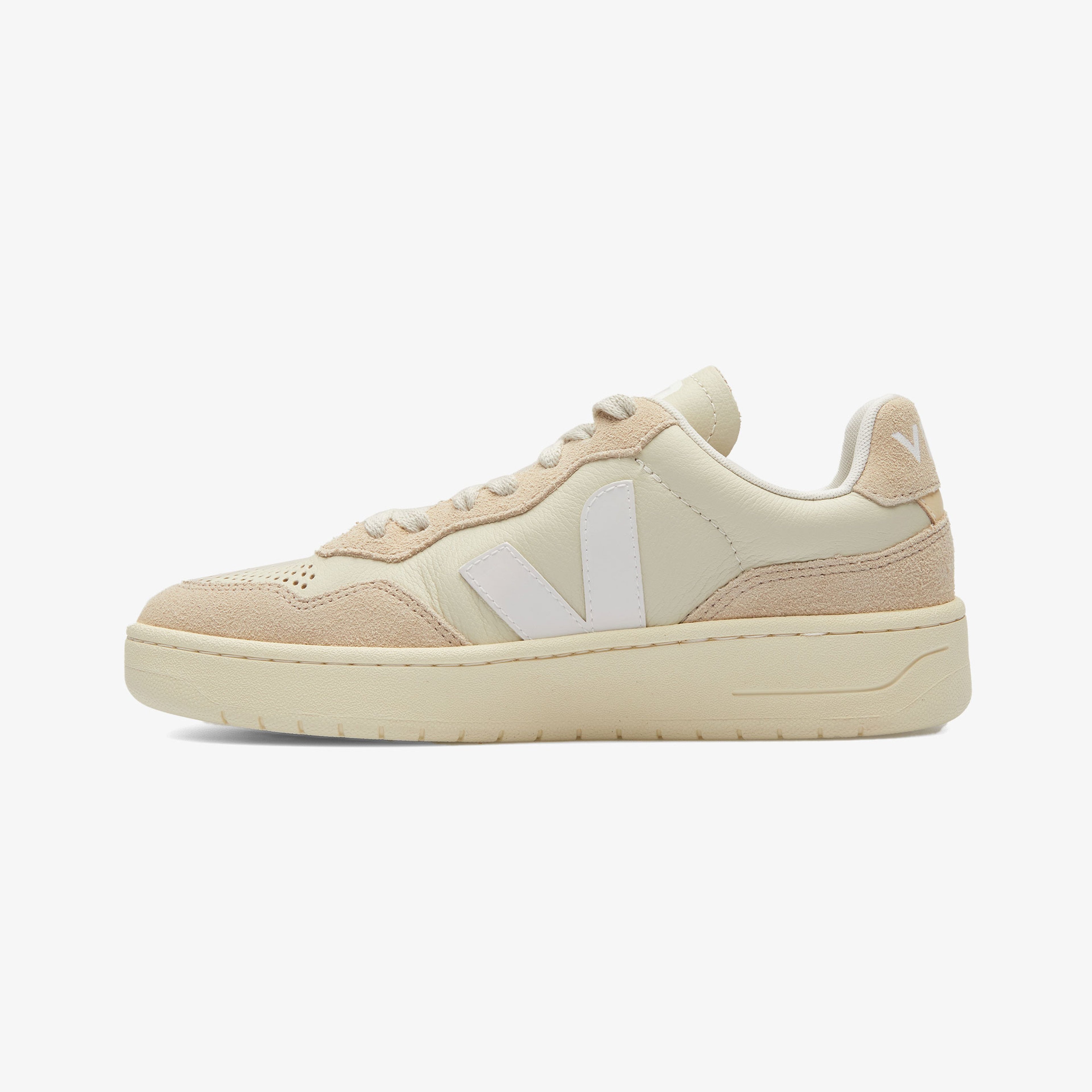 Veja V-90 Leather Kadın Krem/Beyaz Sneaker