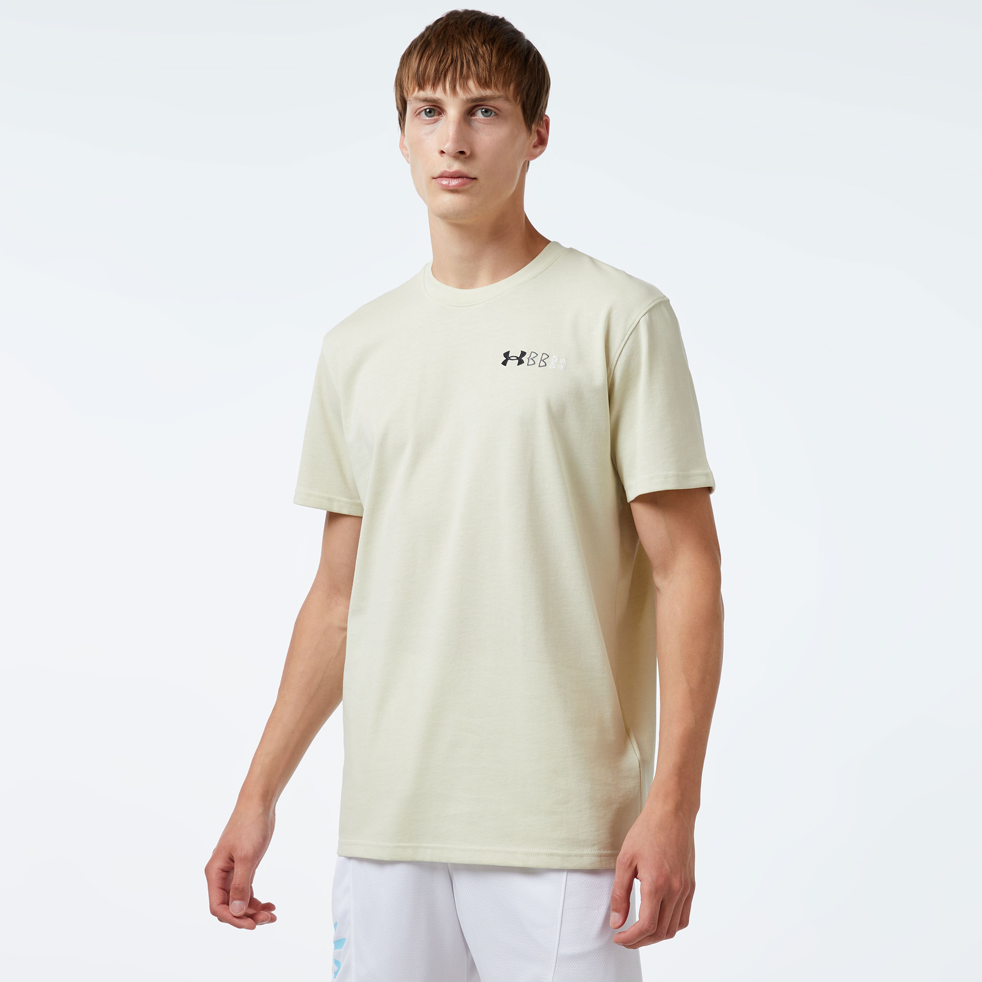 Under Armour Hw Lc Logo Repeat Ss Erkek Bej T-Shirt
