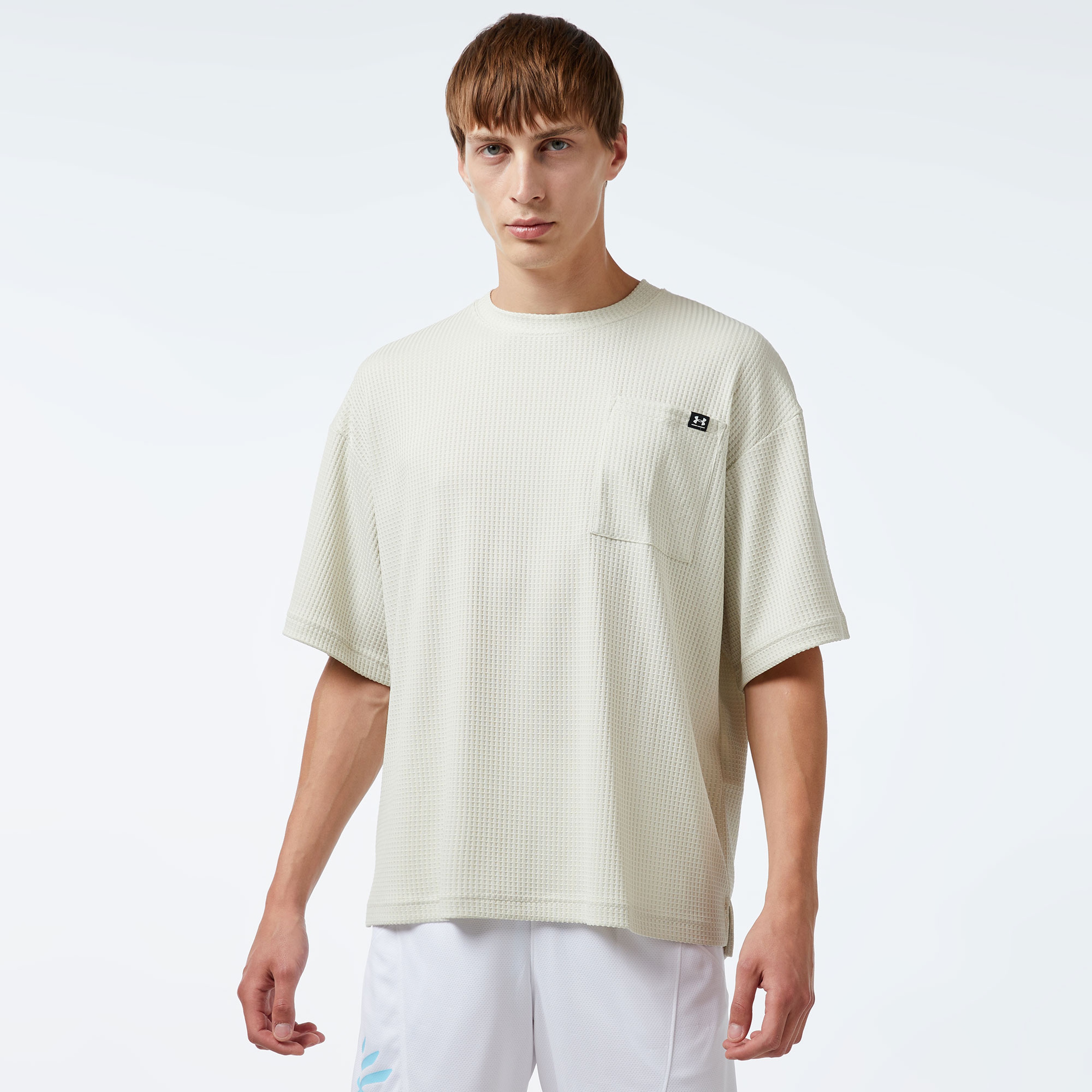 Under Armour Rival Waffle Crew Erkek Bej T-Shirt