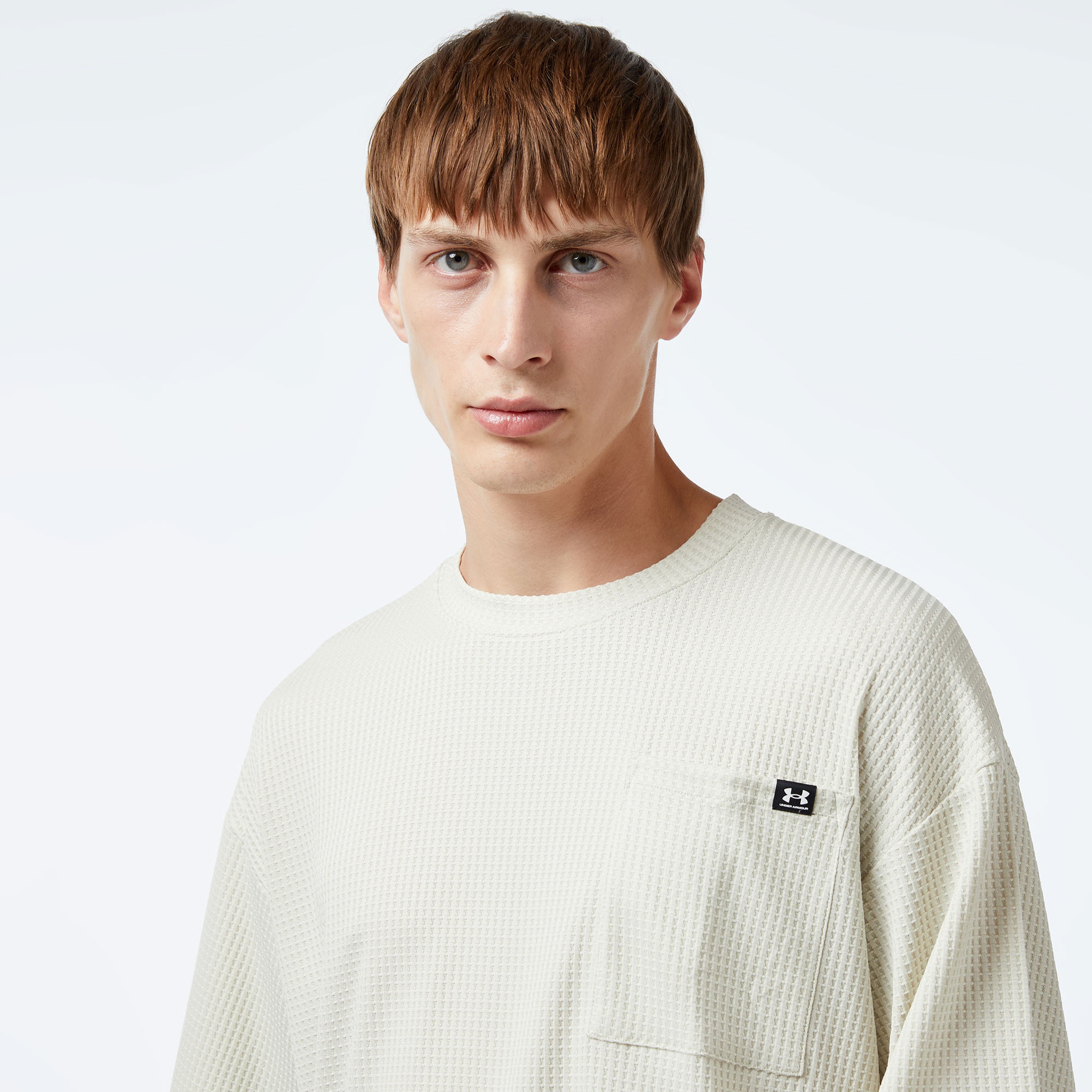 Under Armour Rival Waffle Crew Erkek Bej T-Shirt