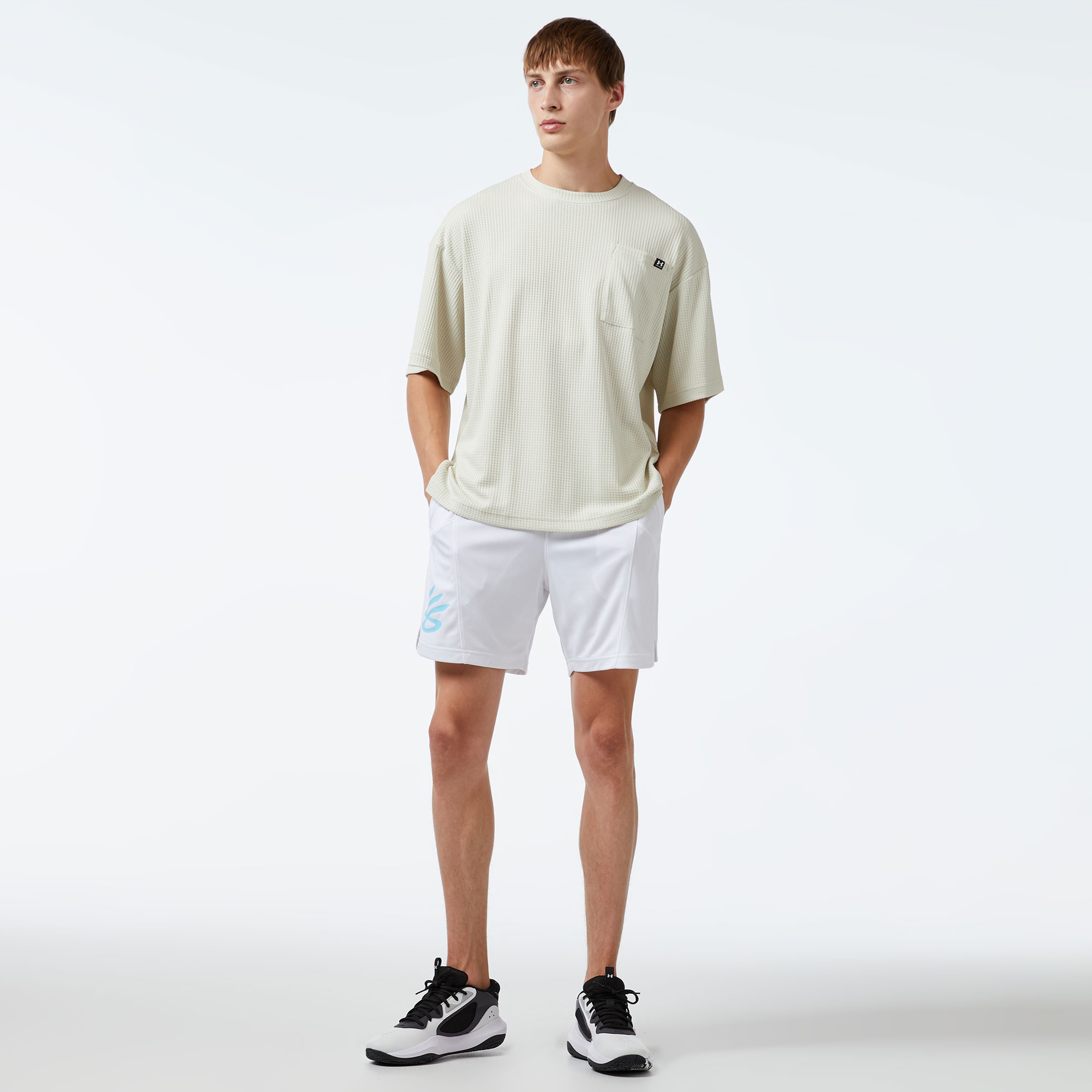Under Armour Rival Waffle Crew Erkek Bej T-Shirt