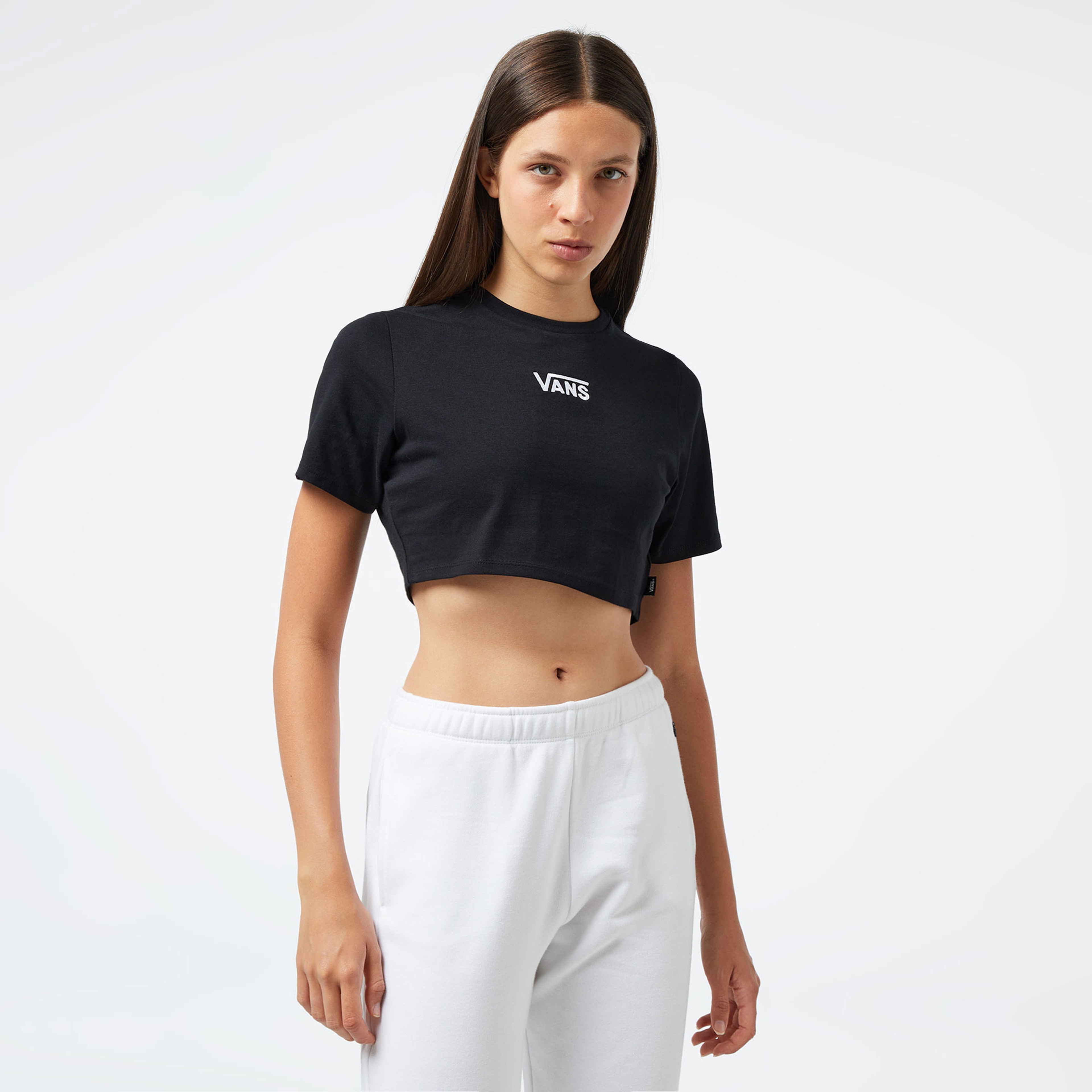 Vans Flying V Crew Crop ii Kadın Siyah T-Shirt