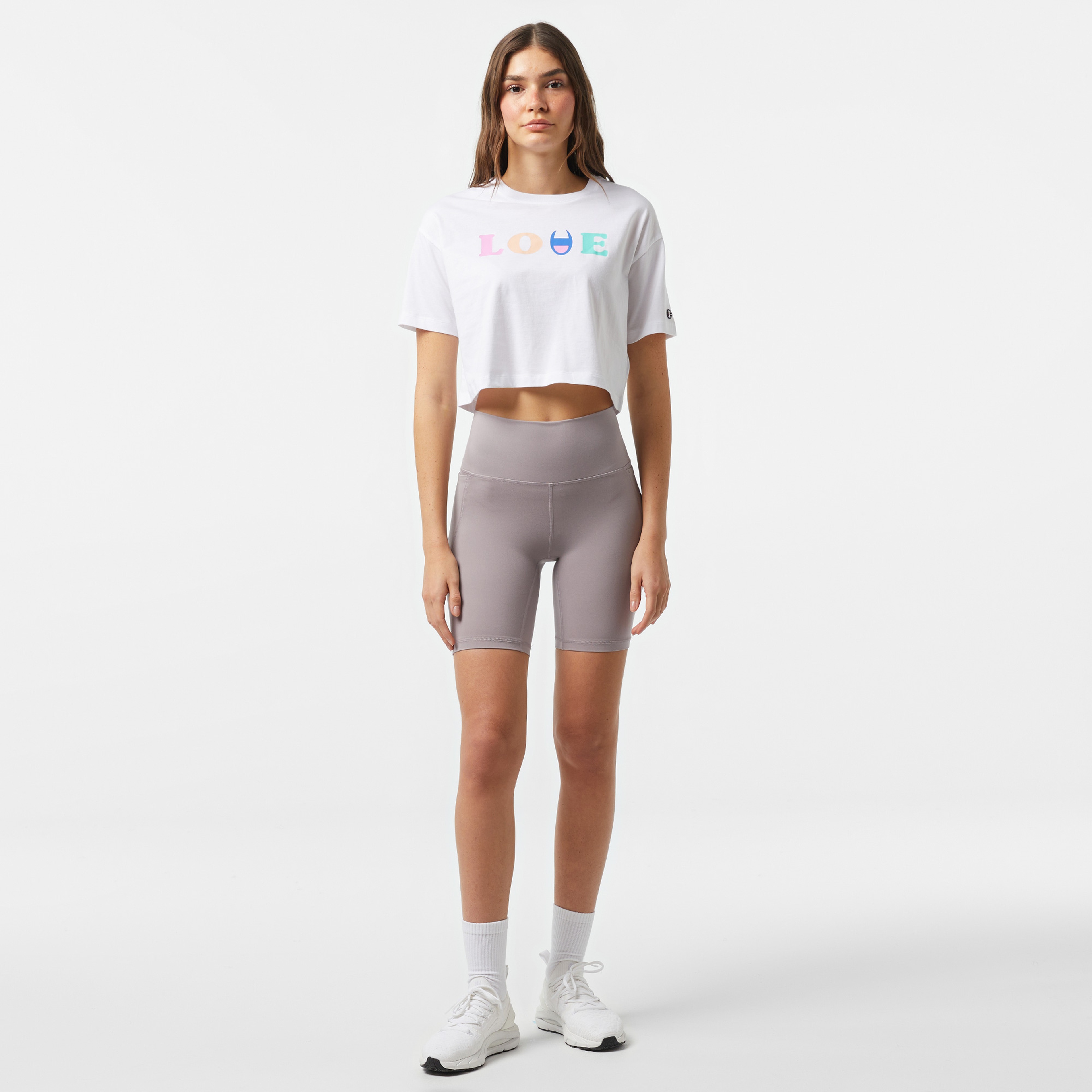 Champion Elastic Cuff Çocuk Beyaz T-Shirt