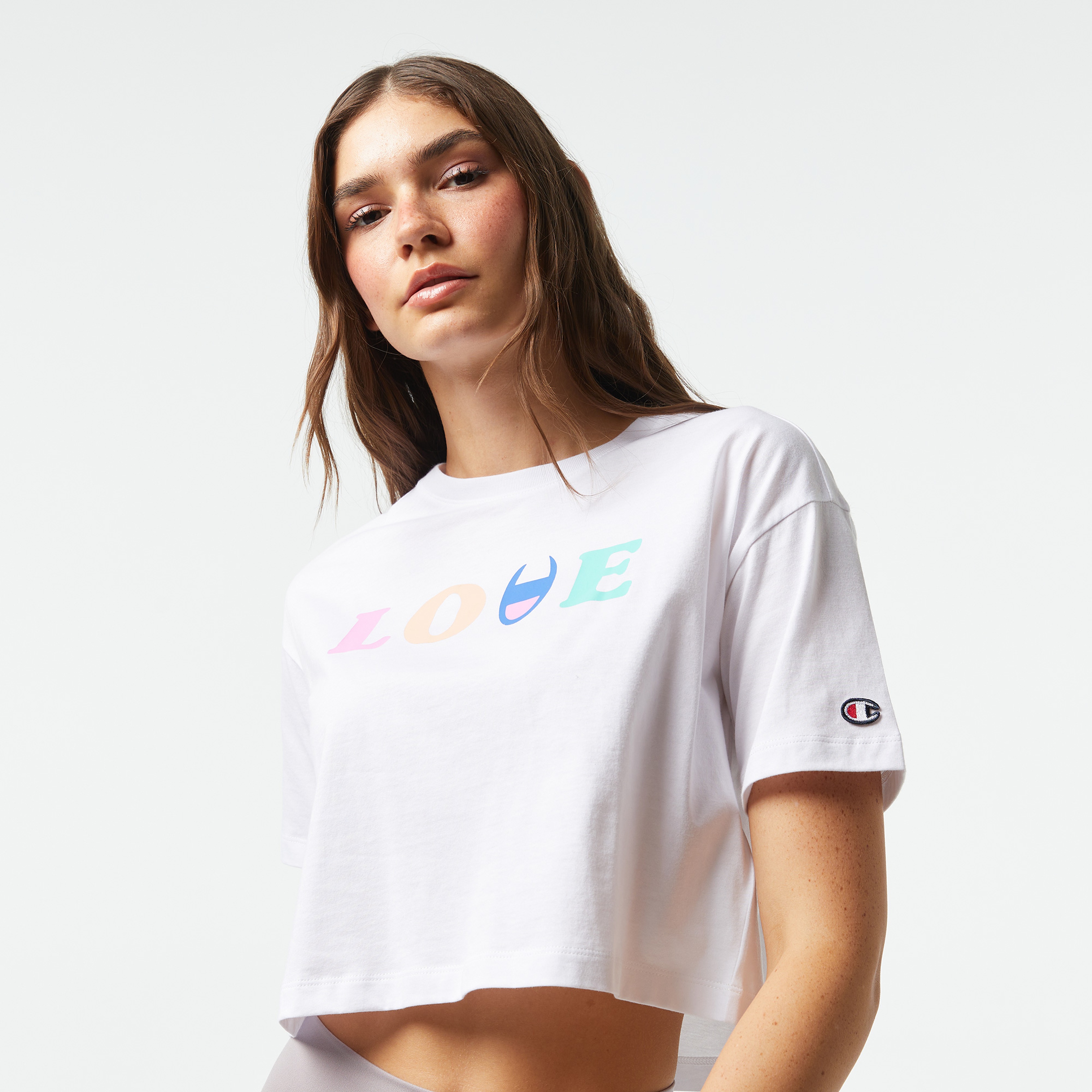 Champion Elastic Cuff Çocuk Beyaz T-Shirt