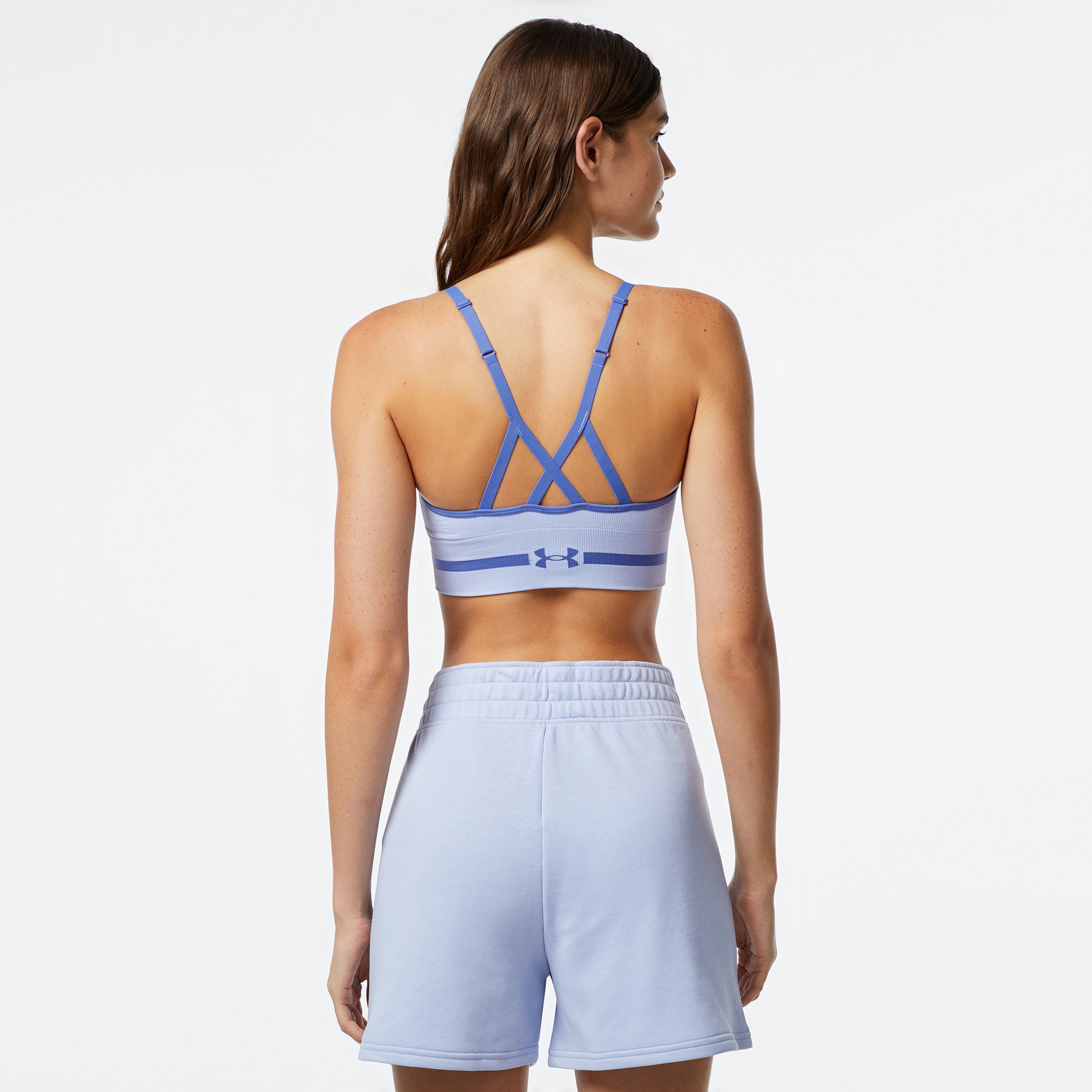 Under Armour Seamless Low Long Kadın Mor Bra