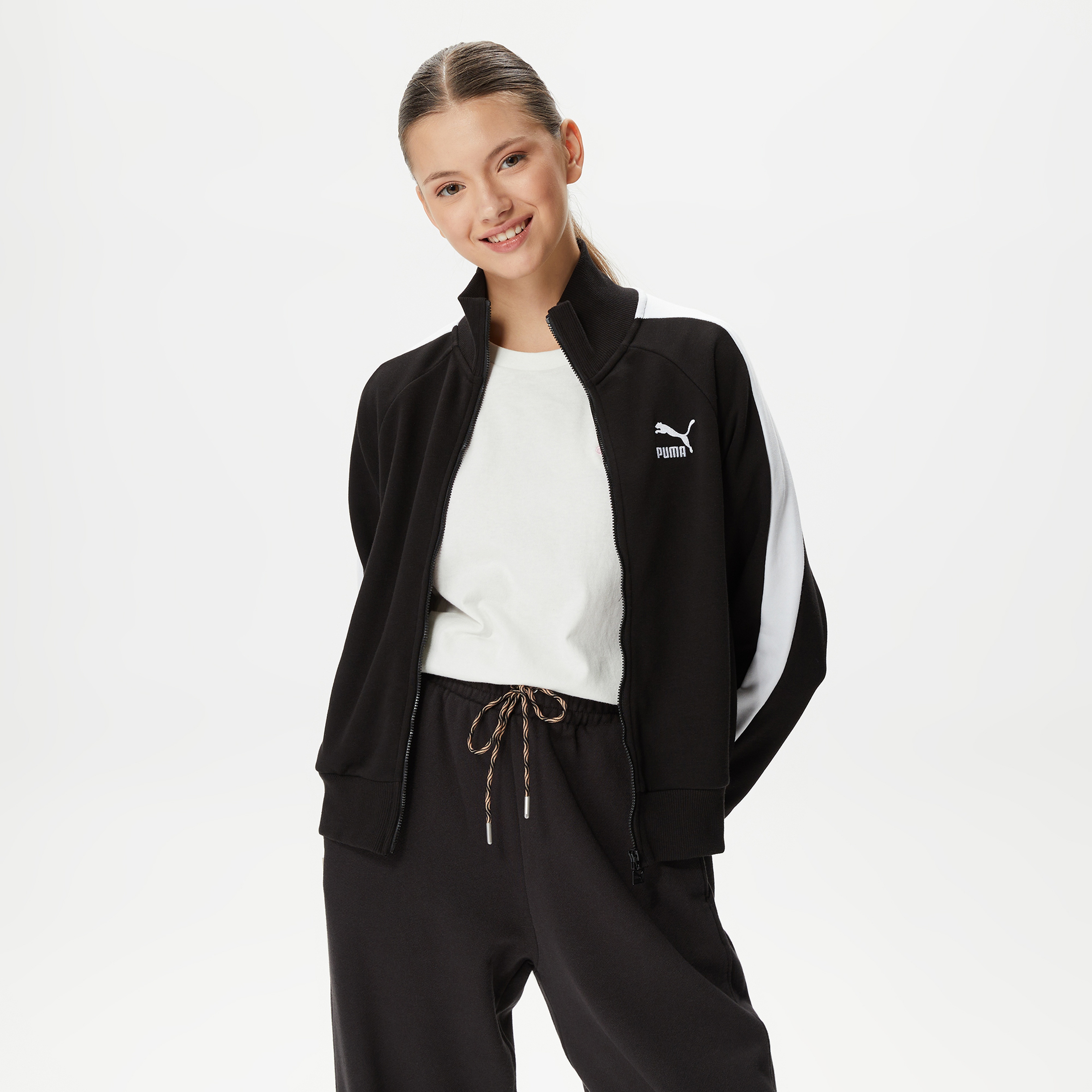 Puma Iconic T7 Kadın Siyah Eşofman Üstü