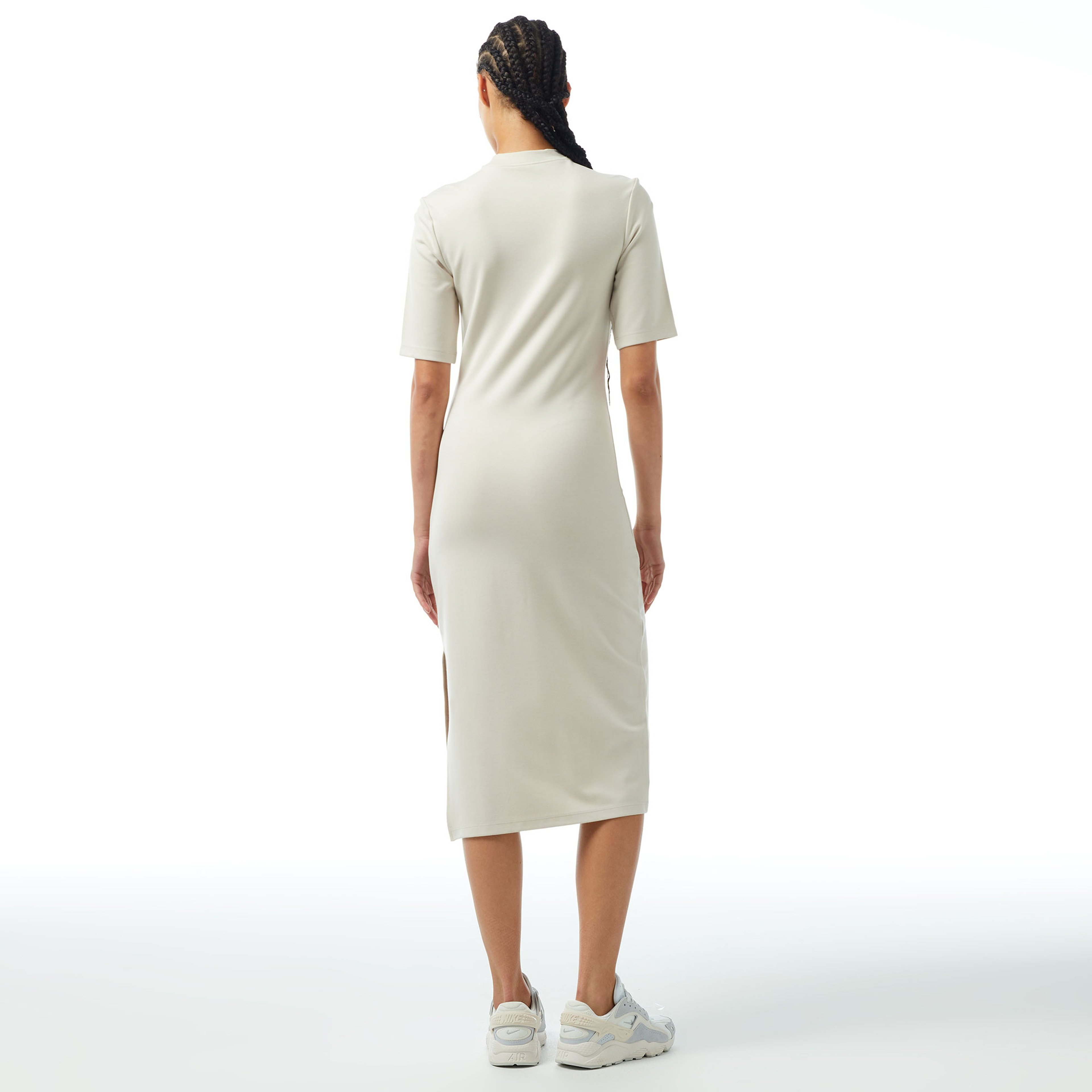 Nike Sportswear Chill Knit Kadın Krem Elbise