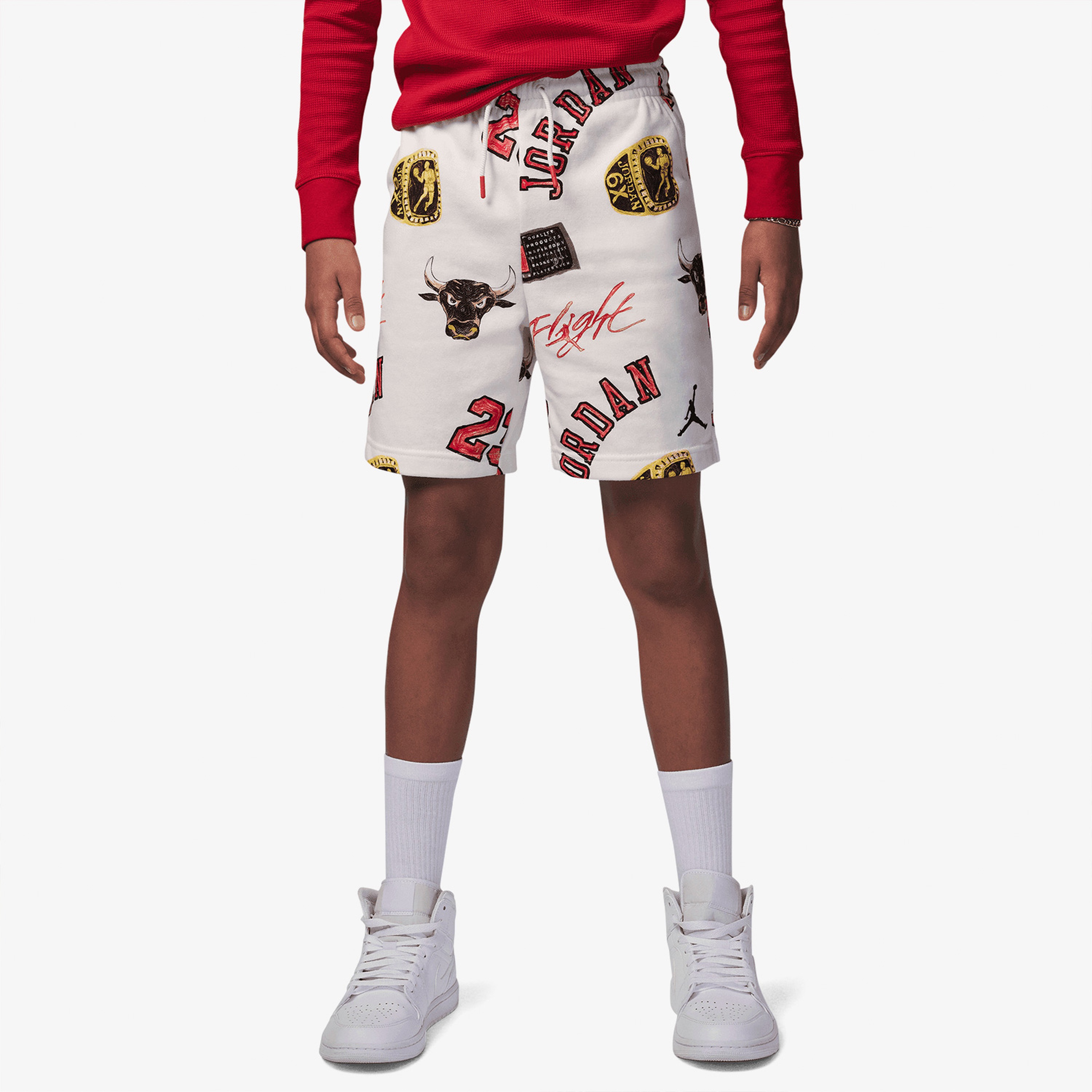 Jordan Essentials All-Over Printed Çocuk Beyaz Şort